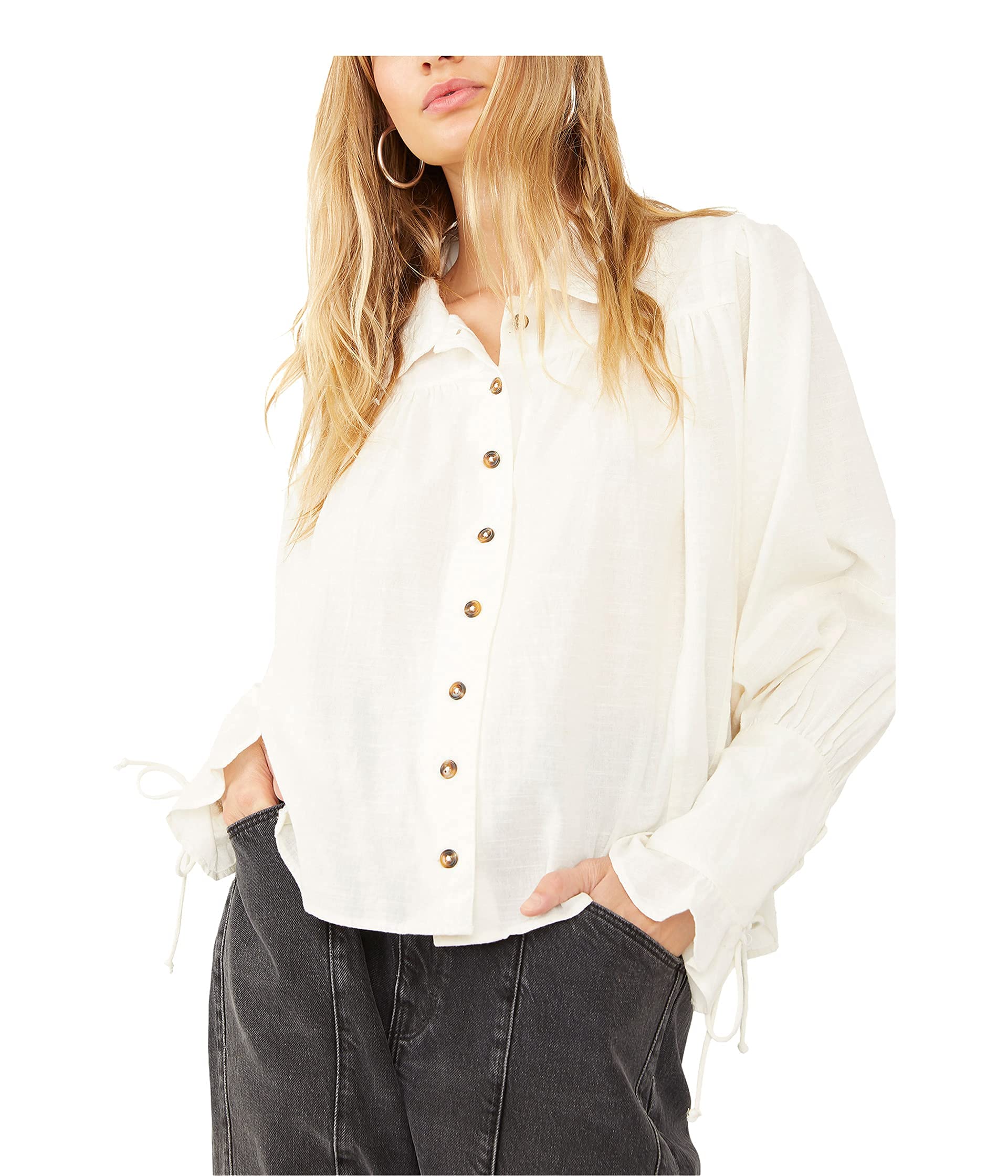 Free People Kiss Kiss Blouse - Women's Floral Print Boho Blouse for Casual & Date Nights | Perfect for Summer Outfits, Beach Vacations & Music Festivals