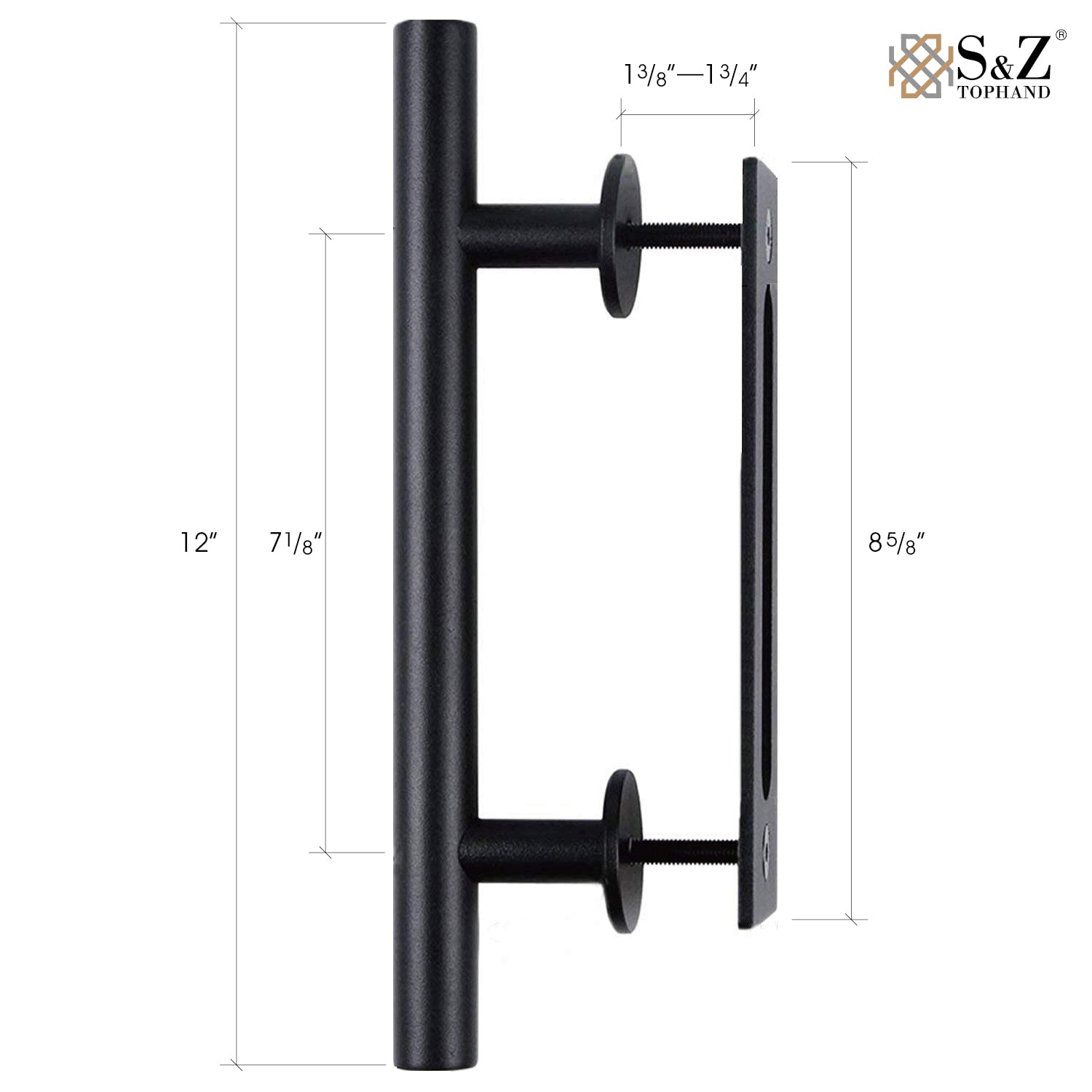 48x80 Inch Unfinished British Brace Knotty Barn Door with 8FT Sliding Hardware Kit - Solid Wood Sliding Door for Bedroom & Living Room - Double Surface Design & Easy Assembly (J-Shape Track Included)