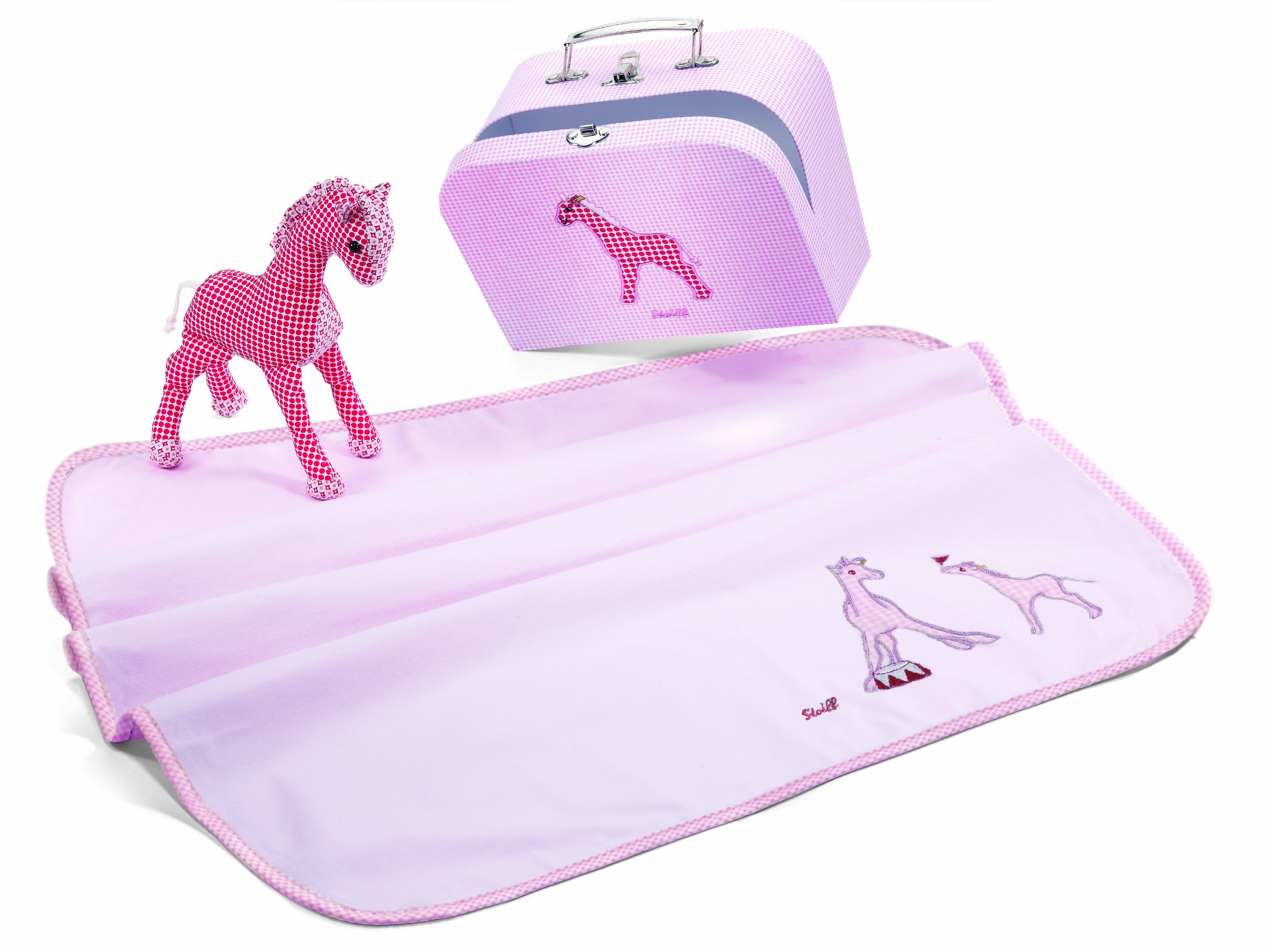 Little Circus Giraffe Plush Toy Gift Set with Carry-on Suitcase - Perfect for Kids Travel, Birthday Presents & Nursery Decor