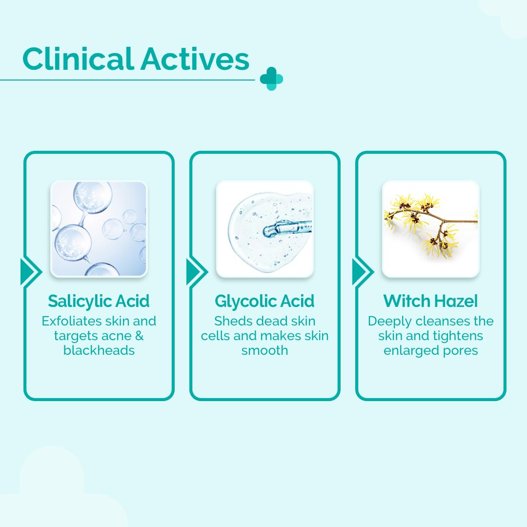 The Derma Co Clear & Smooth Acne Treatment Kit - 2% Salicylic Acid Face Wash (100ml) + 1% Salicylic Acid Body Wash (250ml) + 1% Salicylic Acid Body Serum Lotion (250ml) | For Acne-Prone Skin | Exfoliates & Brightens | Perfect for Daily Skincare Routine & Body Care