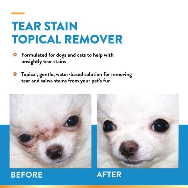 NaturVet Aloe Vera Tear Stain Remover for Dogs & Cats - Gentle Eye Cleaning Solution for Pet Grooming & Daily Care