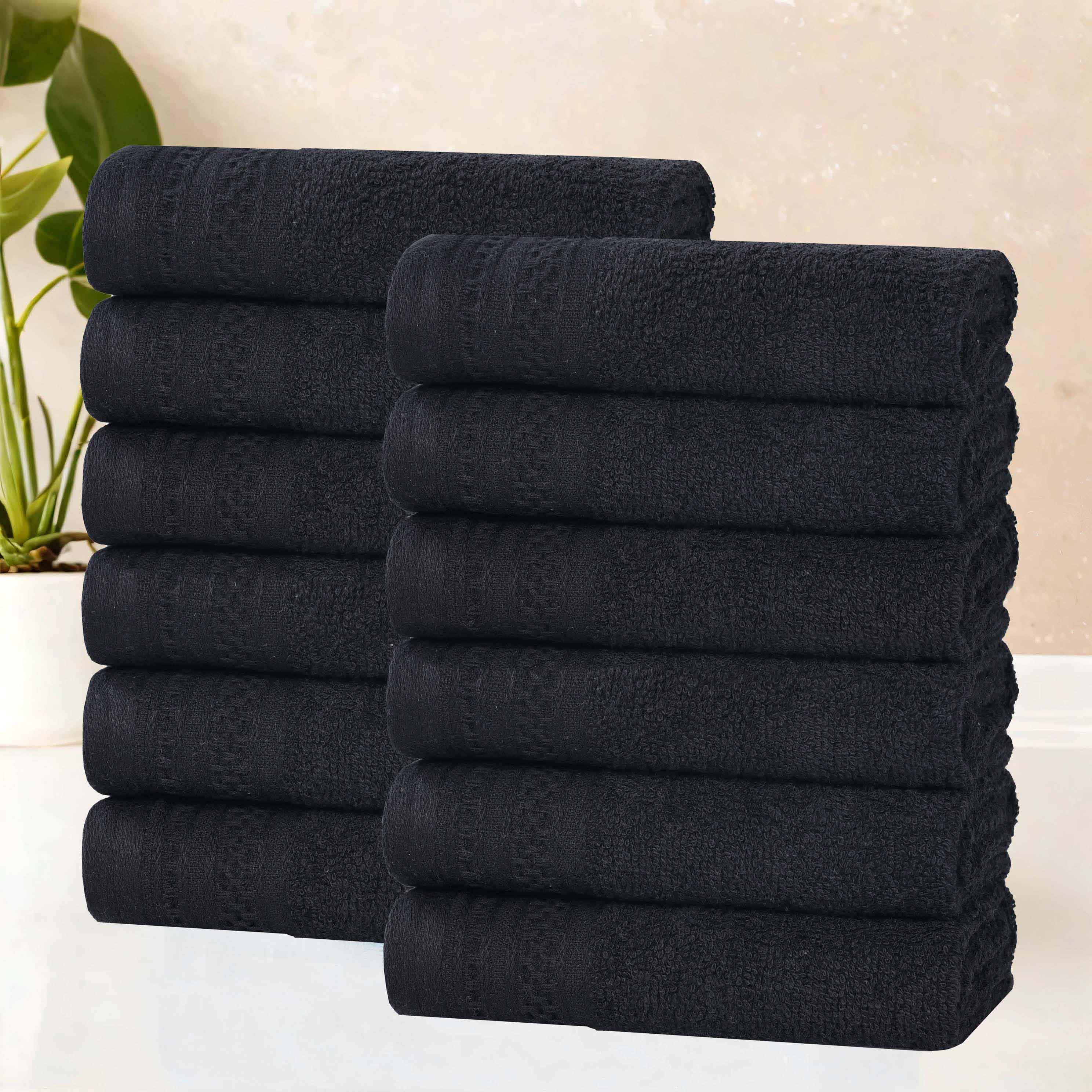 Premium Honeycomb Waffle Weave Cotton Face Towels - Ultra Soft & Absorbent Bath Towel Set of 12 for Spa, Gym, Travel & Luxury Home Use