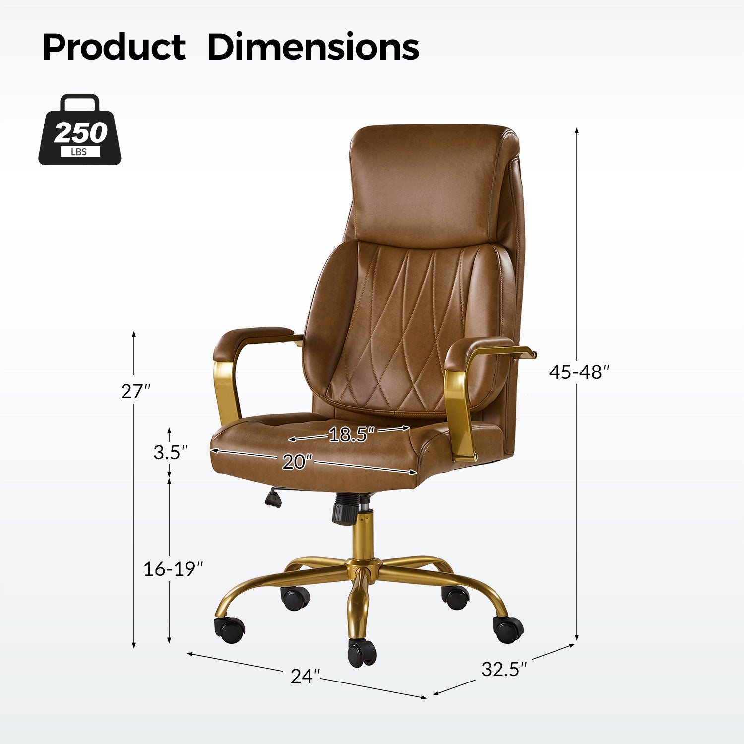 Ludwig Ergonomic Office Chair with Adjustable Lumbar Support - Comfortable Mesh Back Computer Desk Chair for Home & Office Workspaces