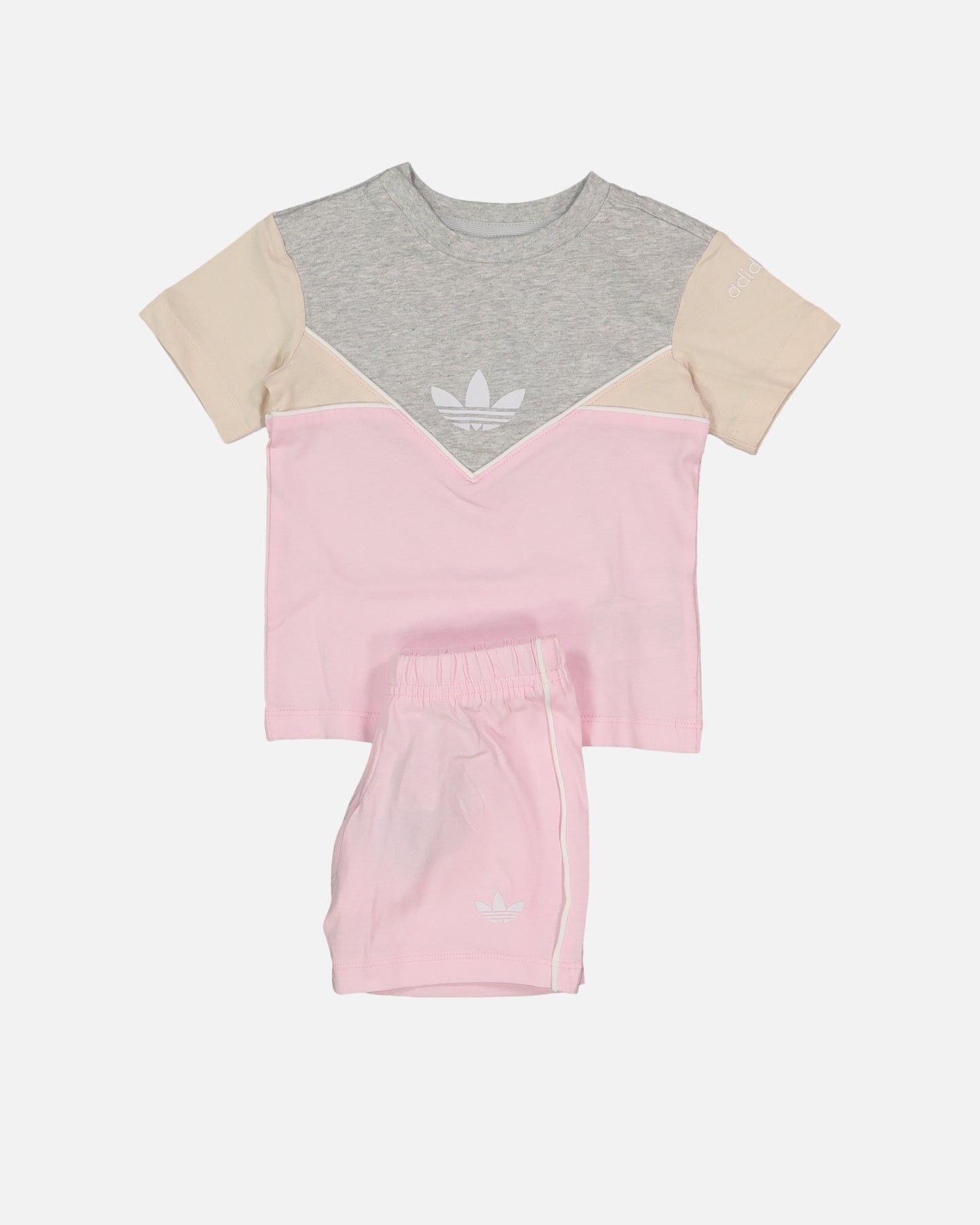 Adidas Infant Adicolor Shorts and T-Shirt Set - Clear Pink | Baby Boy & Girl Casual Outfit for Playdates, Daycare & Summer Activities