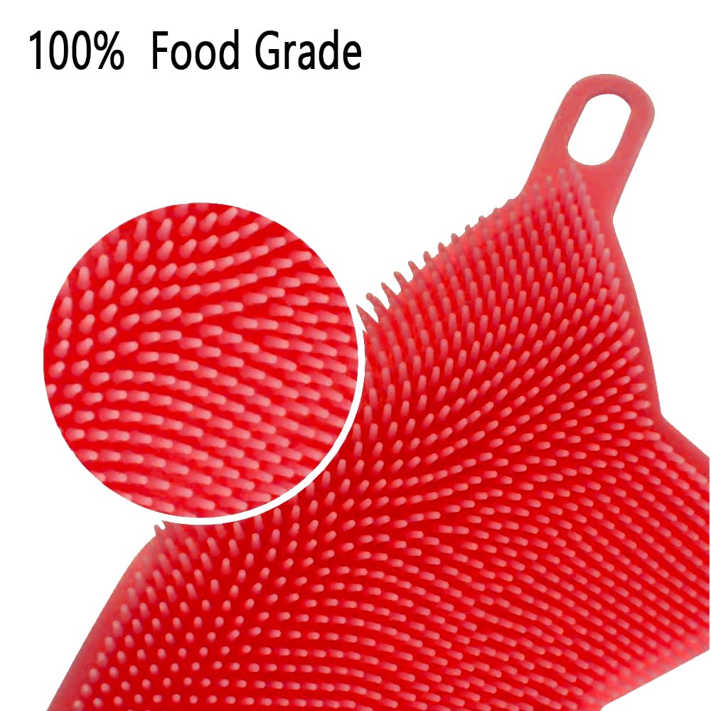 3 Pack Silicone Dish Sponges - Reusable Kitchen Scrubber Brush Set for Non-Stick Pans, Pots & Dishes - Eco-Friendly Cleaning Gadgets for Sink, Countertops & Cookware