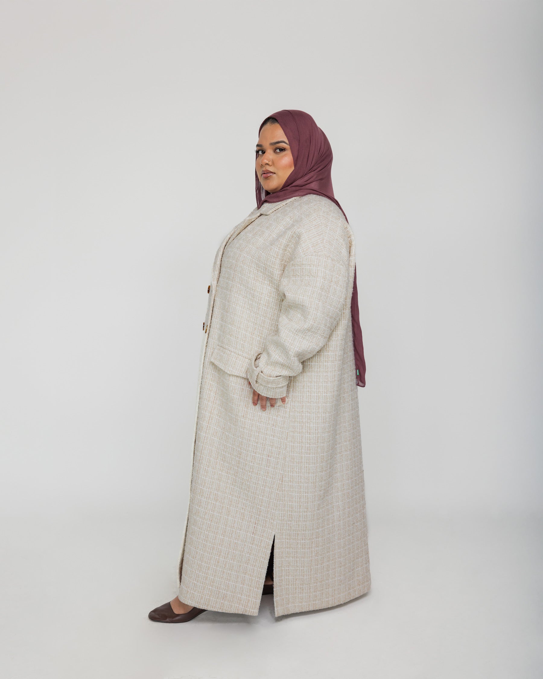 Stylish Trench Tweed Coat for Women - Classic Fall & Winter Outerwear - Perfect for Office, Dating & Special Occasions