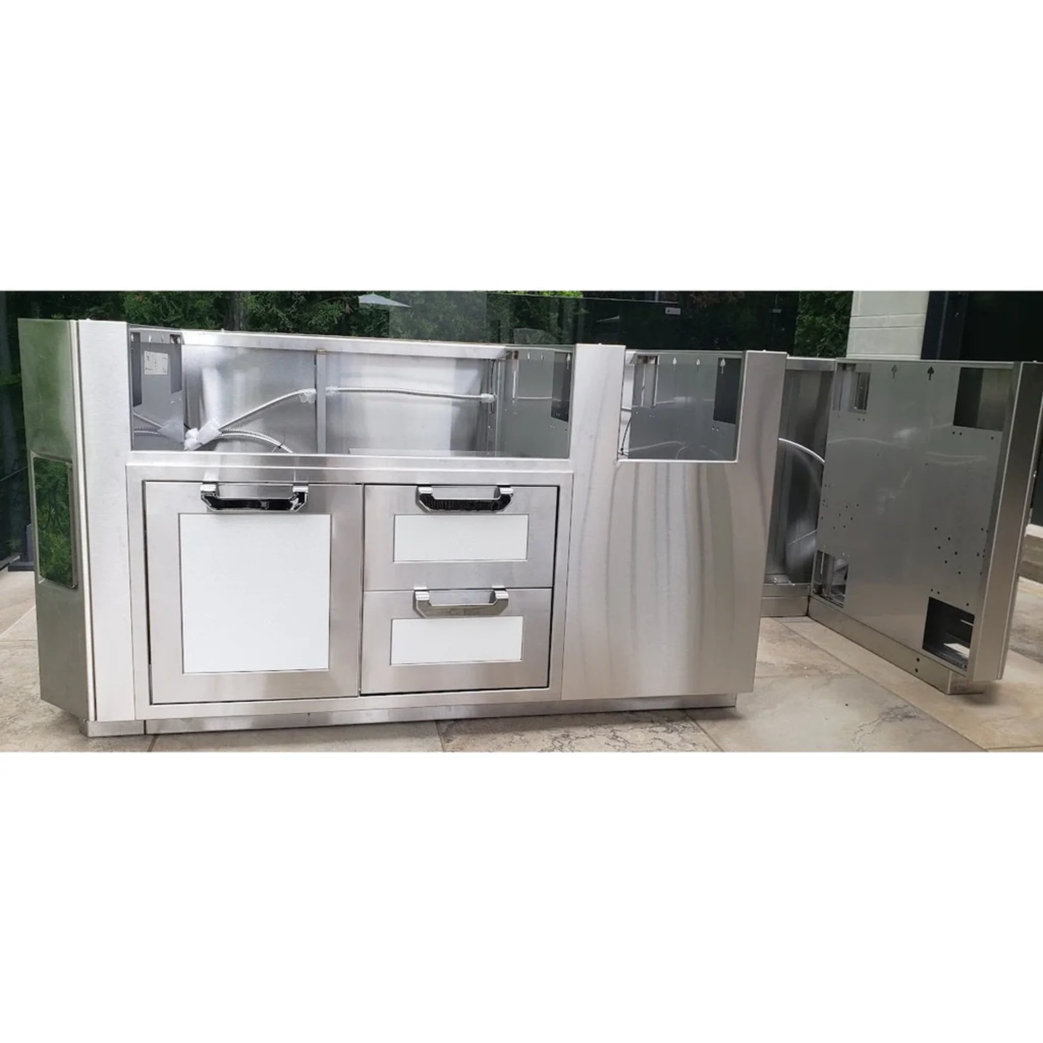 Hestan GES12 12 Ft. GE Series Kitchen Island with Side Burner Cutout - Premium Stainless Steel Commercial Island for Restaurants, Catering & Home Kitchens