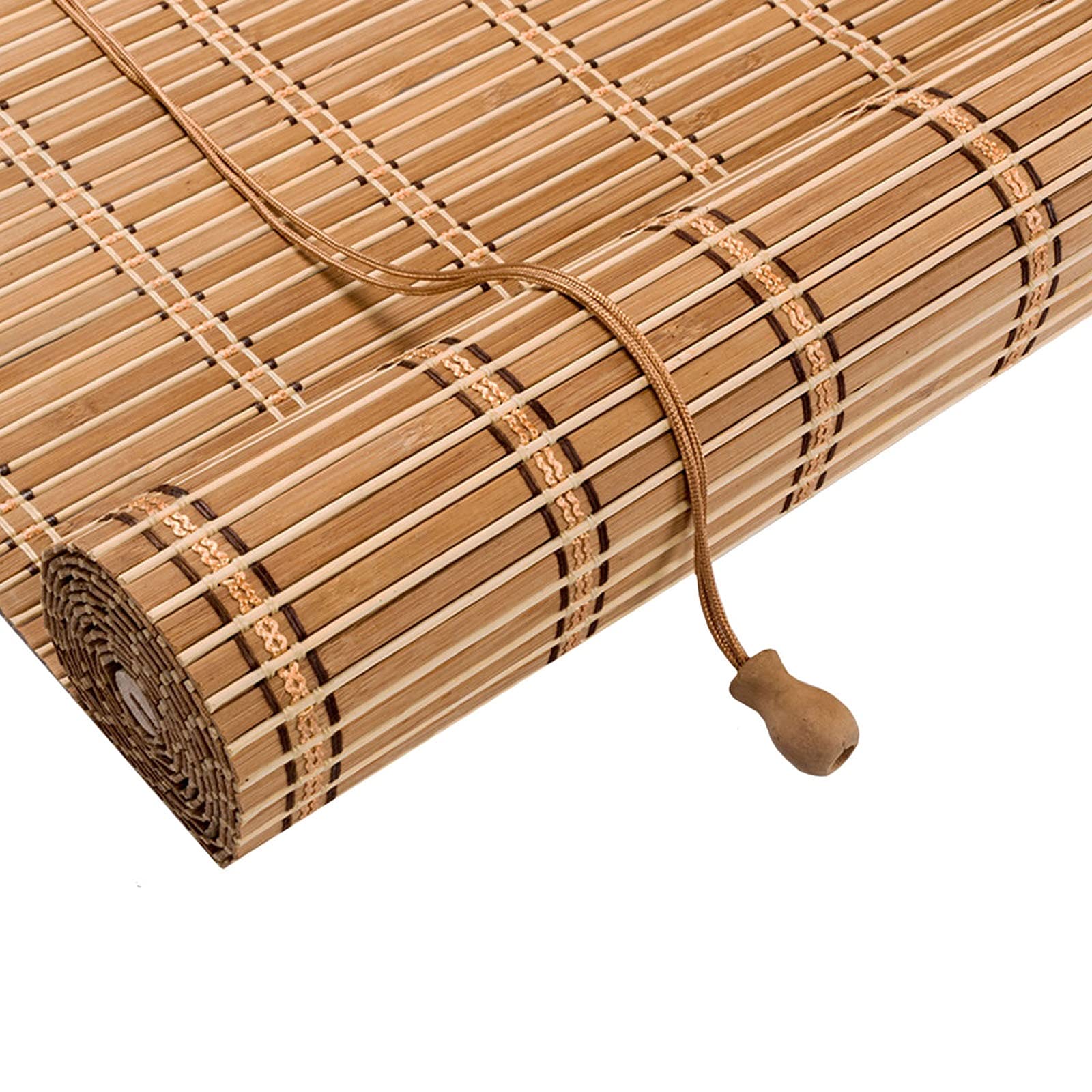 TTBB Bamboo Roll Up Window Shade - Breathable Sun Filtering Blind for Patio, Balcony & Gallery - Custom Size Window Coverings & Room Partitions - Perfect for Light Control & Privacy