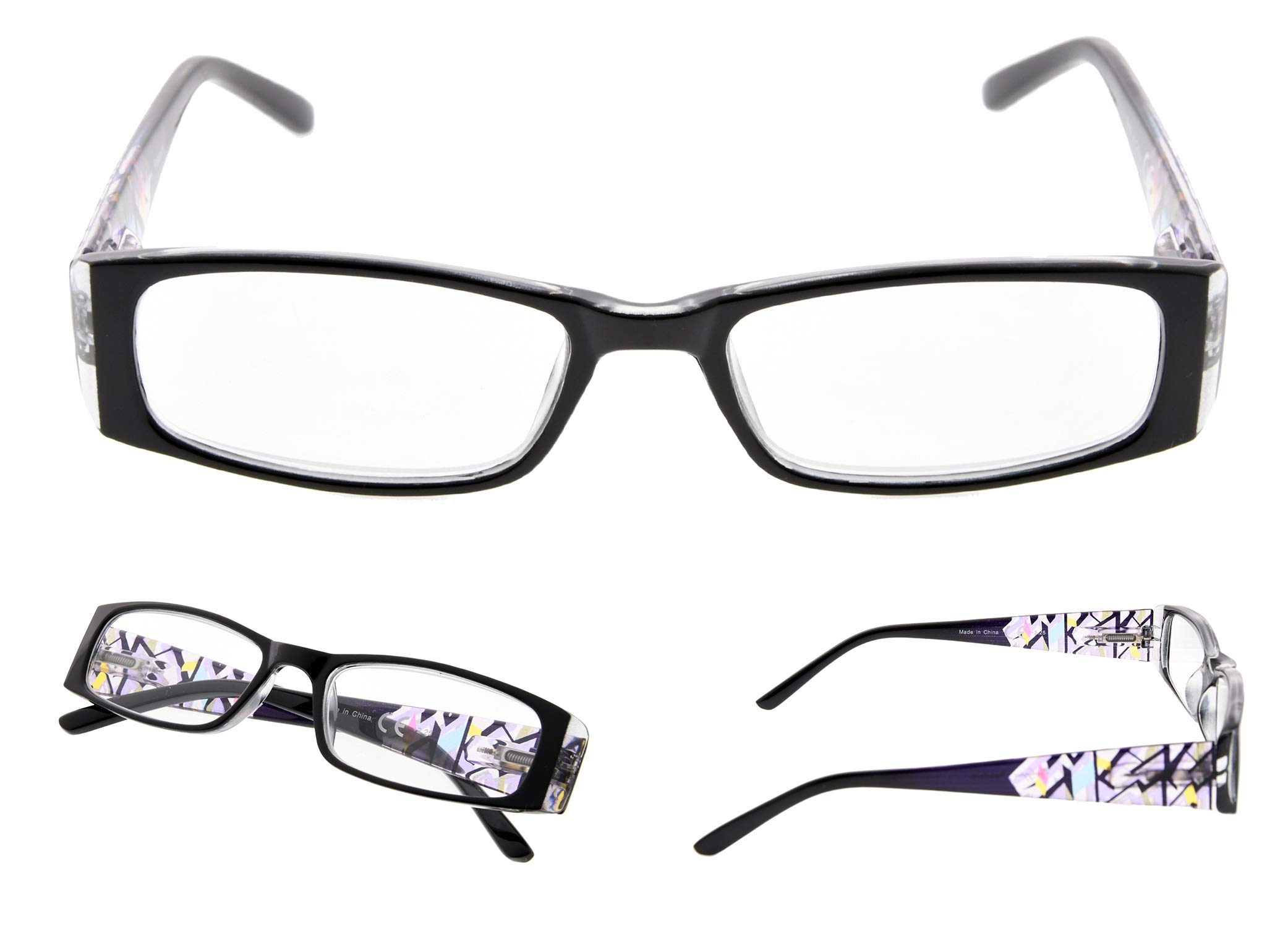 5 Pack Fashion Reading Glasses for Women - Trendy Colorful Readers +1.0 to +3.5 Strength | Perfect for Reading, Crafts, and Computer Work