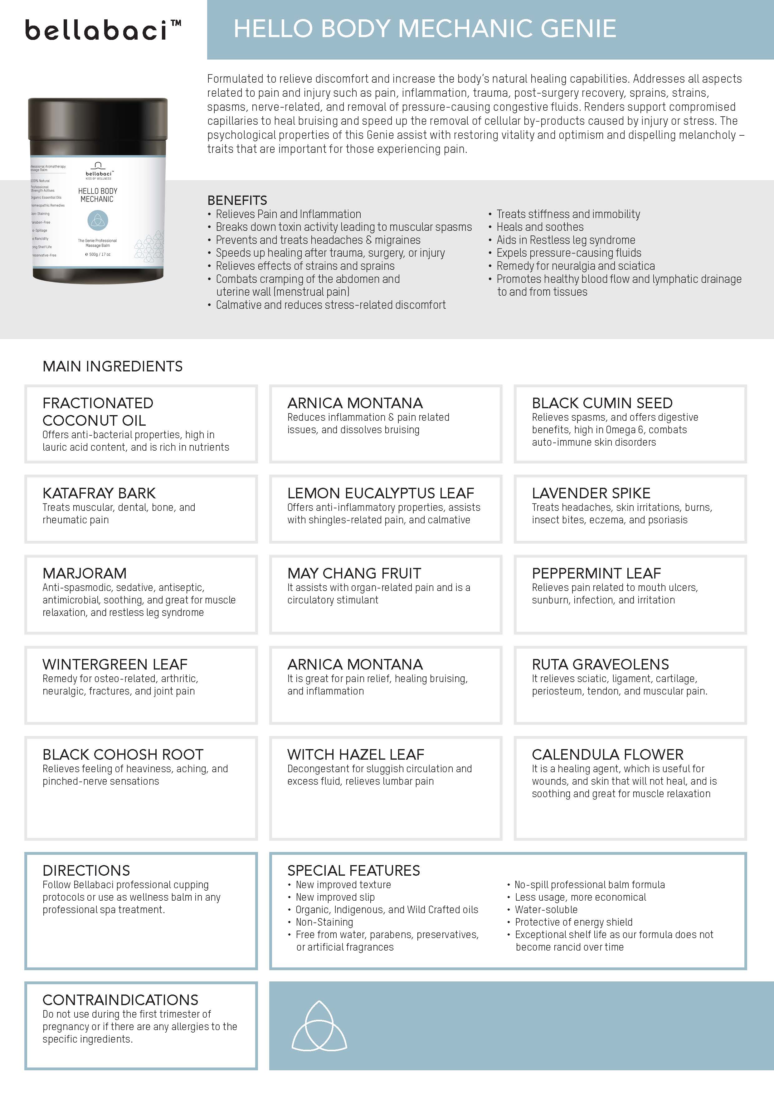 Bellabaci Hello Body Mechanic Wellness Balm - 17.63 oz Muscle Relief & Relaxation Balm for Pain Relief, Sore Muscles & Joints - Perfect for Post-Workout Recovery, Massage & Daily Stress Relief