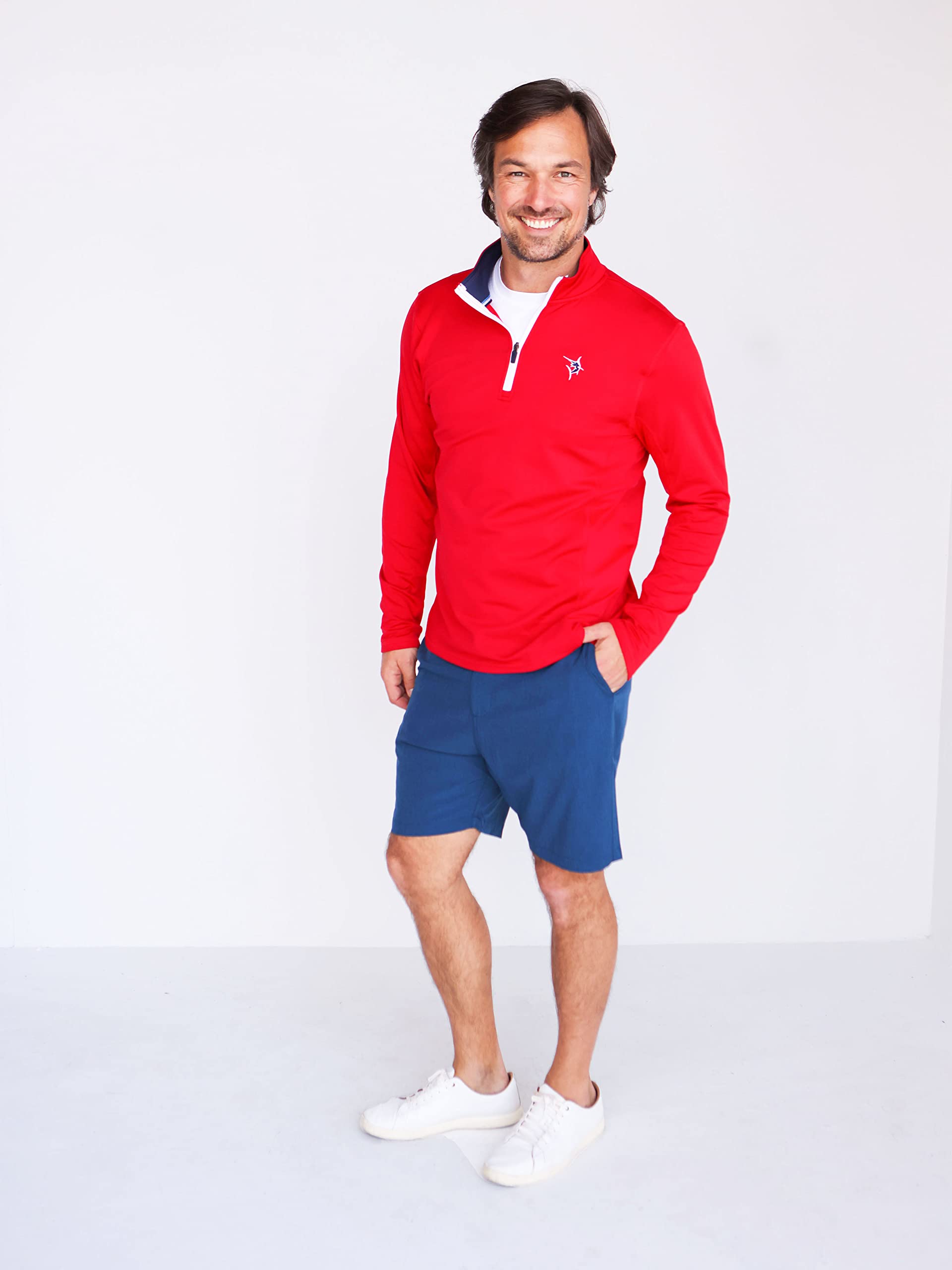White Water Montauk Performance 1/4 Zip Pullover for Men - Lightweight Quick-Dry Athletic Shirt for Running, Hiking & Outdoor Activities
