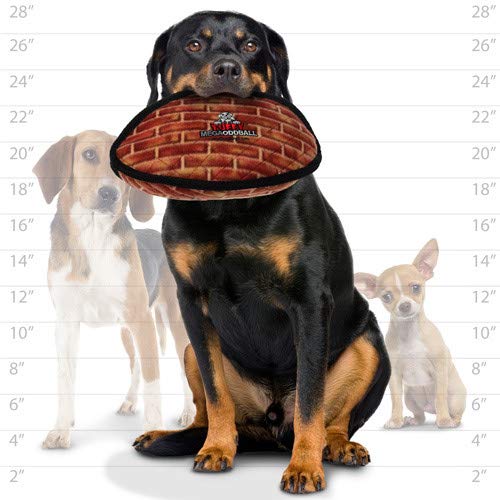 TUFFY - World's Toughest Soft Dog Toy - MEGA Odd Ball - No Squeakers - Multi-Layer Durable Design for Aggressive Chewers - Interactive Play (Tug, Toss & Fetch) - Machine Washable & Floats - Brick 2 Pack - Perfect for Outdoor Play, Beach Trips & Water Fetch Games