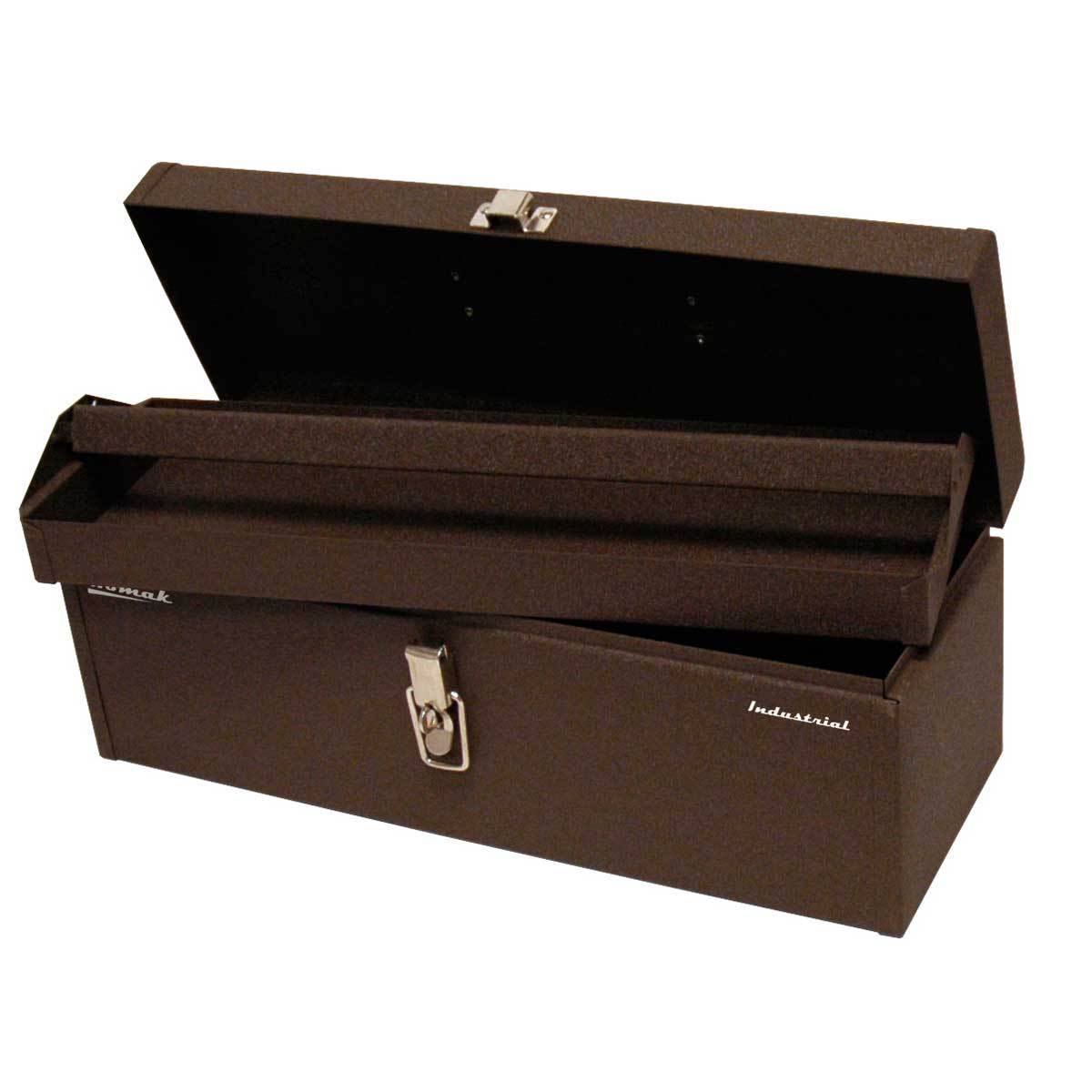 Homak 20 Industrial Tool Tote Steel Toolbox - Heavy Duty Metal Tool Storage for Mechanics & Contractors - Perfect for Workshop, Garage & Job Site Organization