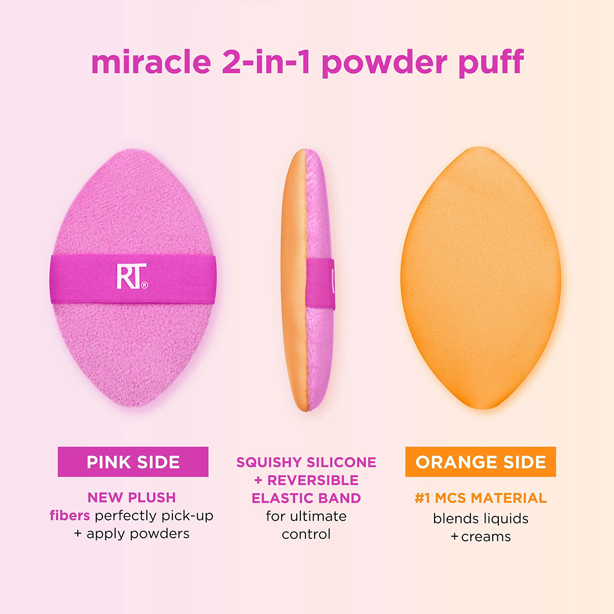 Miracle 2-in-1 Powder Puff for Flawless Makeup Application - Perfect for On-the-Go Touch Ups & Professional Makeup Artists