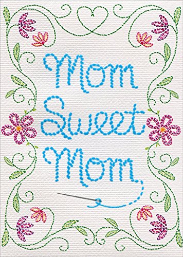 Handmade Cross Stitch Mother's Day Greeting Card - DIY Embroidery Press Card for Mom, Grandma - Perfect for Mother's Day Gifts, Birthday Cards & Home Decor