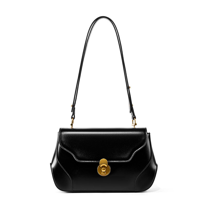 Stylish Small Leather Shoulder Bag for Women - Genuine Leather Crossbody Purse with Adjustable Strap - Perfect for Daily Use, Travel, and Work Commute