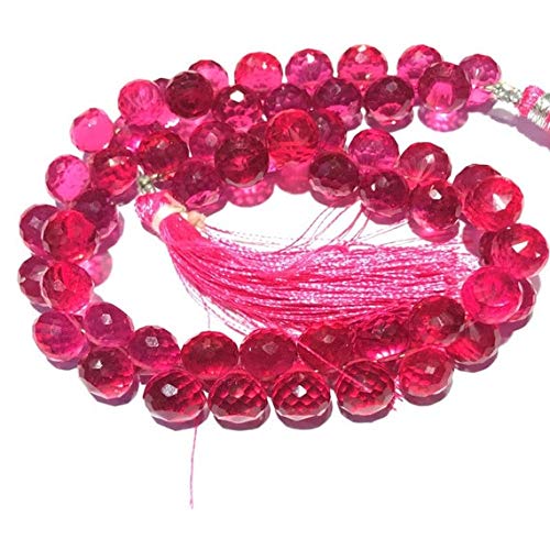 Pink Tourmaline Quartz Faceted Onion Beads 8mm - 9 Inch Strand for Jewelry Making, DIY Bracelets & Necklaces | Healing Crystal Beads for Energy Work & Spiritual Gifts