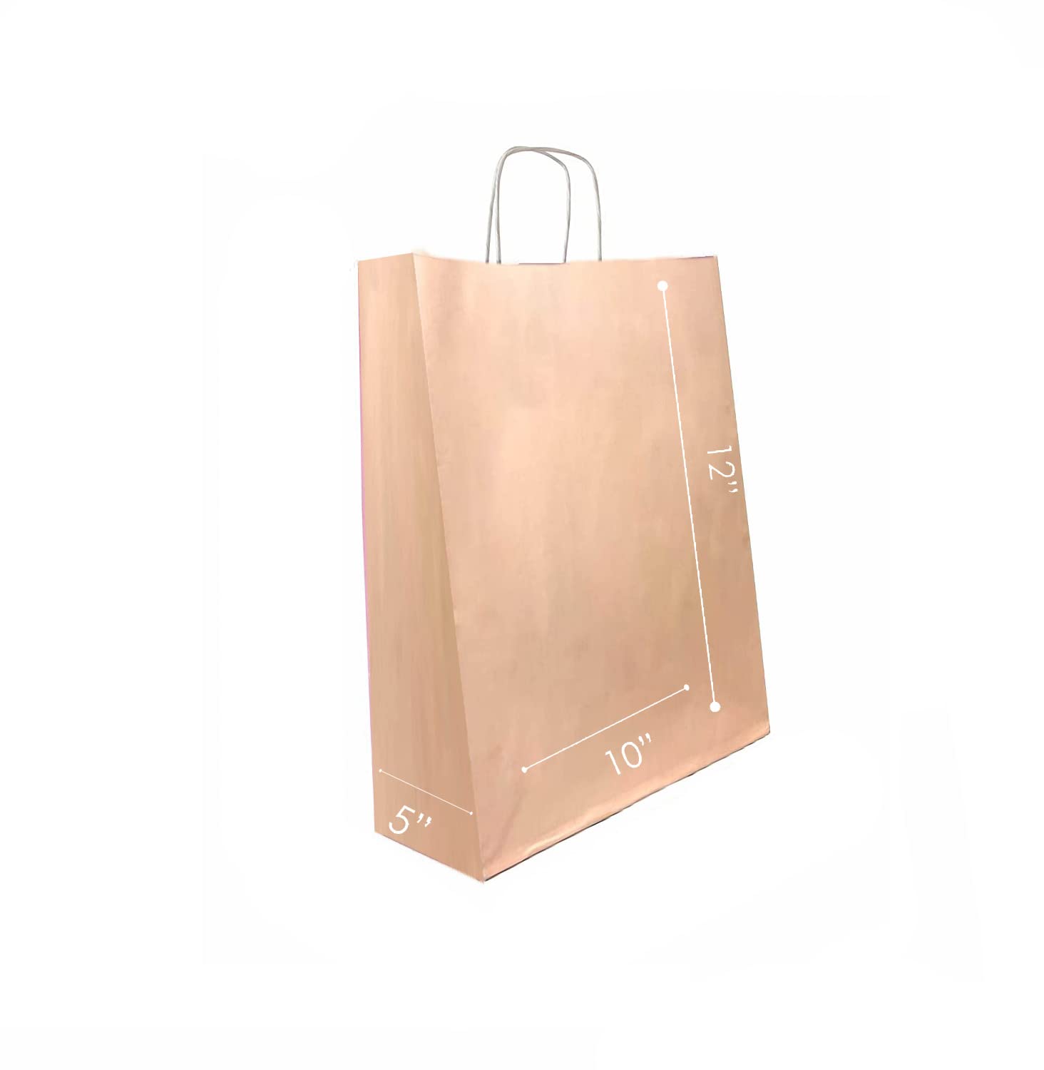 **Eco-Friendly 10”x5”x12” Virgin Kraft Paper Gift Bags with Twisted Handles - Bulk Pack of 100 (Pink) | Perfect for DIY Crafts, Retail Packaging, Wedding Favors, Party Decor & Sustainable Shopping**