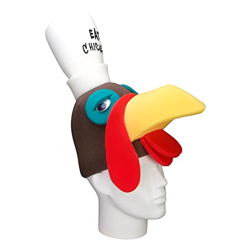 Premium Foam Party Chef Turkey Hat - Thanksgiving & Halloween Costume Accessory - Turkey Day Party Favors, Photobooth Prop & Giant Roast Turkey Hat for Festive Celebrations