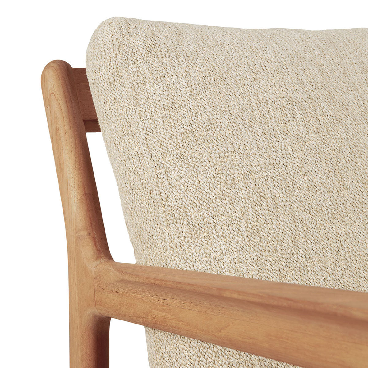 Premium Teak Outdoor Fabric Lounge Chair - Waterproof & UV Resistant for Patio, Poolside, and Garden Relaxation