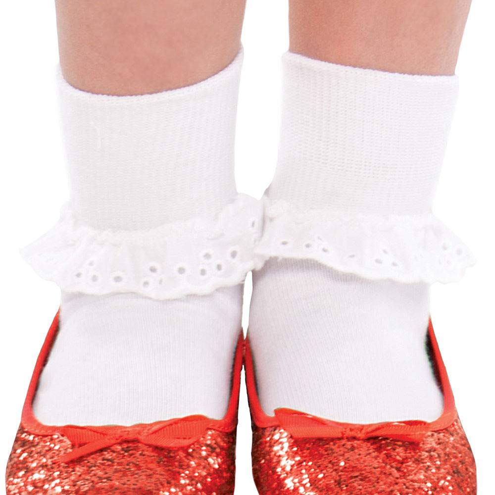 Dorothy Halloween Costume for Girls - Wizard of Oz Dress Set with Bows & Socks (Size 4-6) - Perfect for Halloween Parties, School Plays & Dress-Up Fun