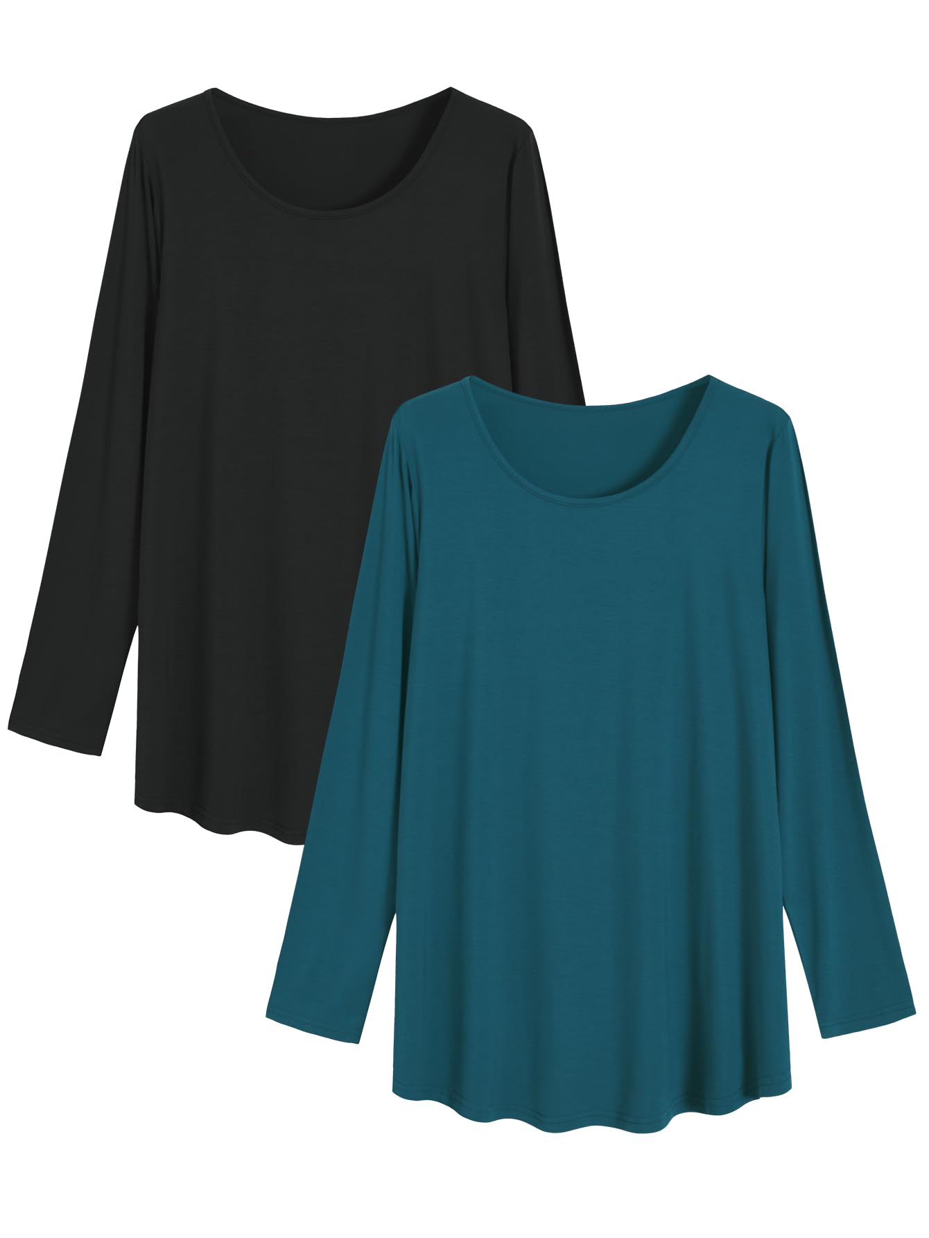 Women's Soft Viscose Long Sleeve Tunic Top - Comfortable Lounge Wear & Sleepwear for Relaxing at Home or Travel