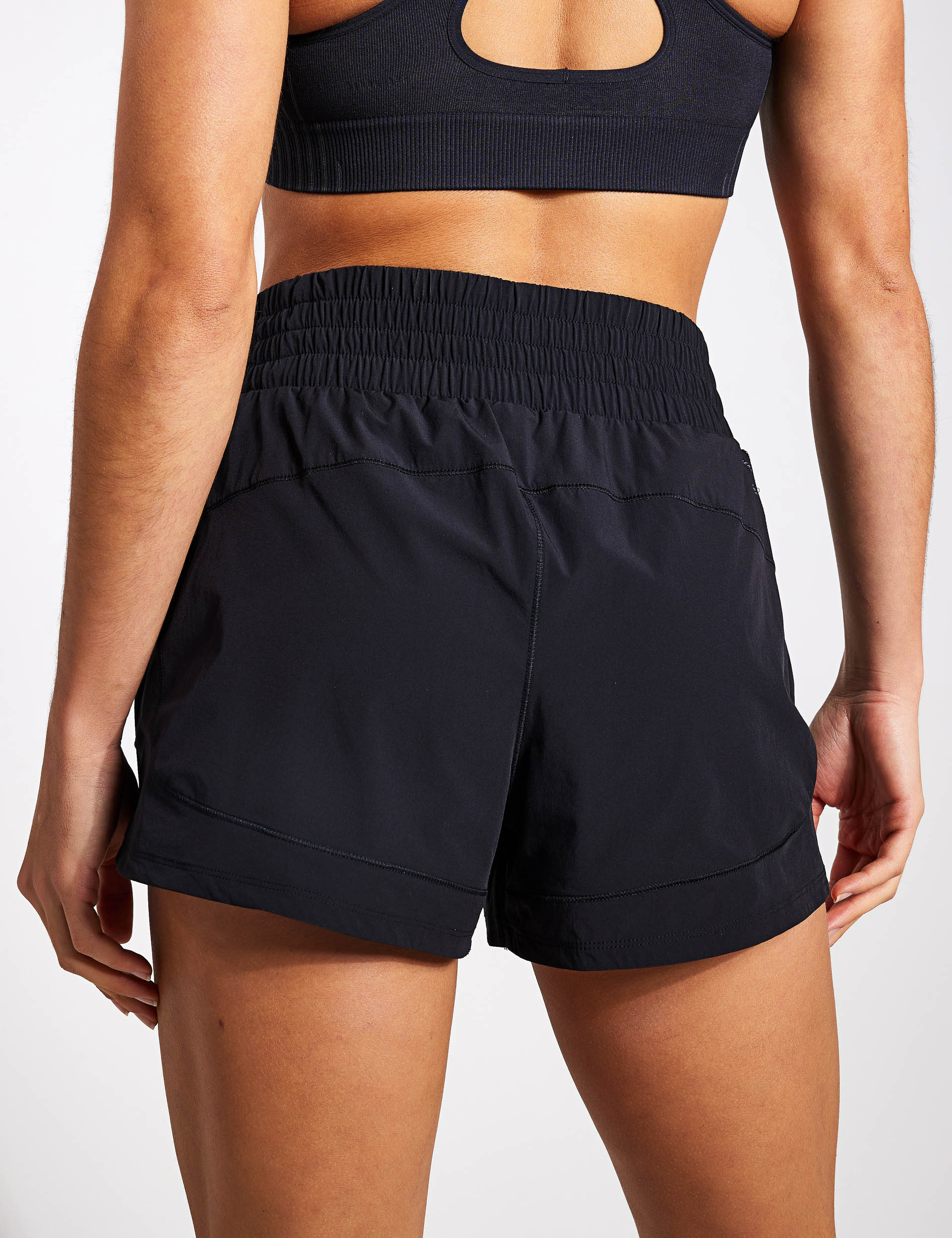 Pacer Stretch Woven Zipper Pocket Lux Shorts for Men - Comfortable Athletic Running Shorts with Side Pockets - Perfect for Gym, Jogging & Casual Wear - Black