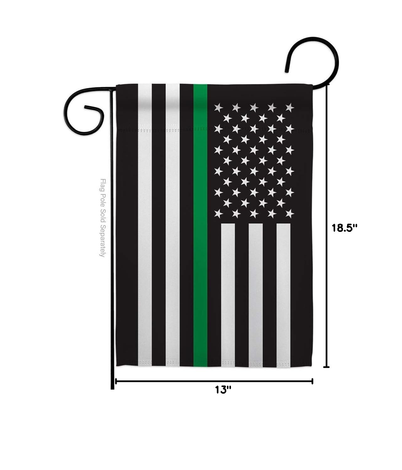Americana Home & Garden G142921-BO 13x18.5 Inch Thin Green Line Military Garden Flag - Double Sided Armed Forces Decorative Banner for Yard, House & Patriotic Displays - Perfect for Memorial Day, Veterans Day & Military Appreciation Gifts