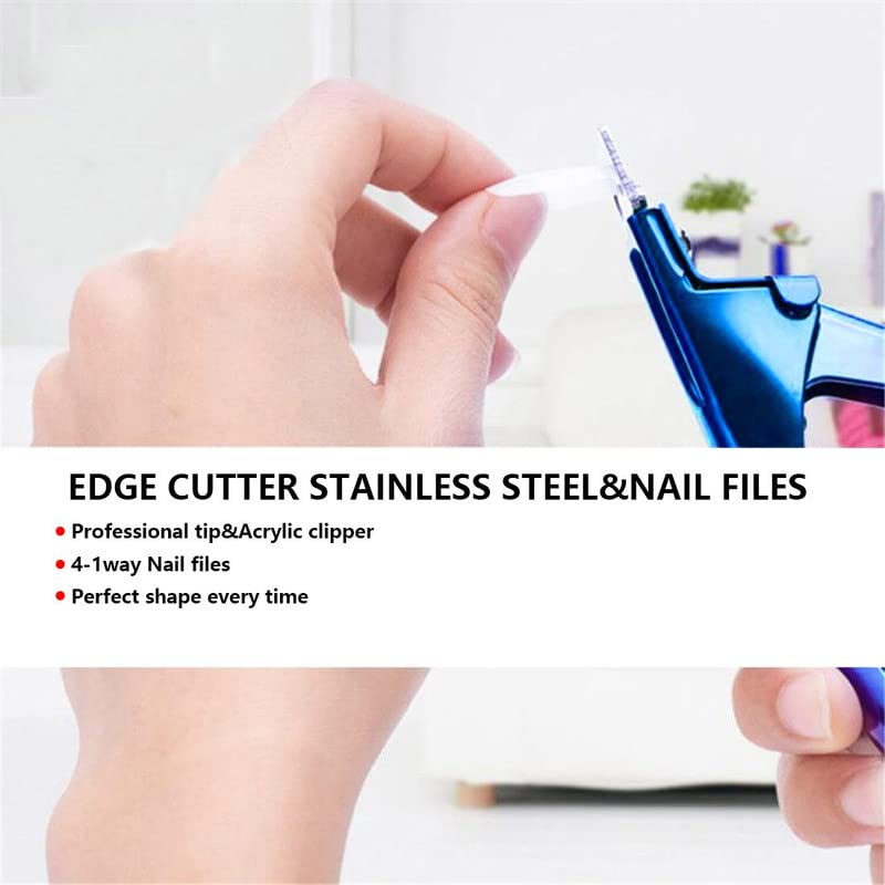 FAMEZA Professional Stainless Steel Nail Clippers & Acrylic Nail Trimmer Set with Nail Files - Perfect for DIY Manicure, False Nail Tips Cutting & Home Salon Use