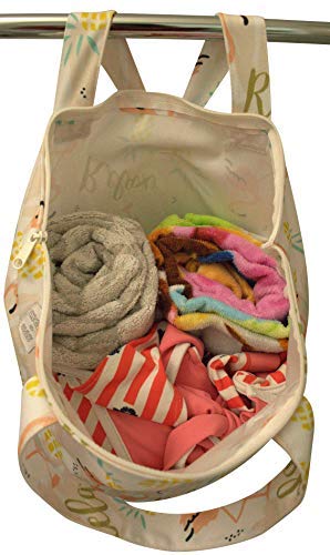 Waterproof Wet Bag for Cloth Diapers & Swimsuits - Odor Resistant Reusable Wet Dry Bag - Perfect for Diaper Bags, Travel, Gym & Beach (White & Green) - Ideal for Baby Care, Pool Days & On-the-Go Organization