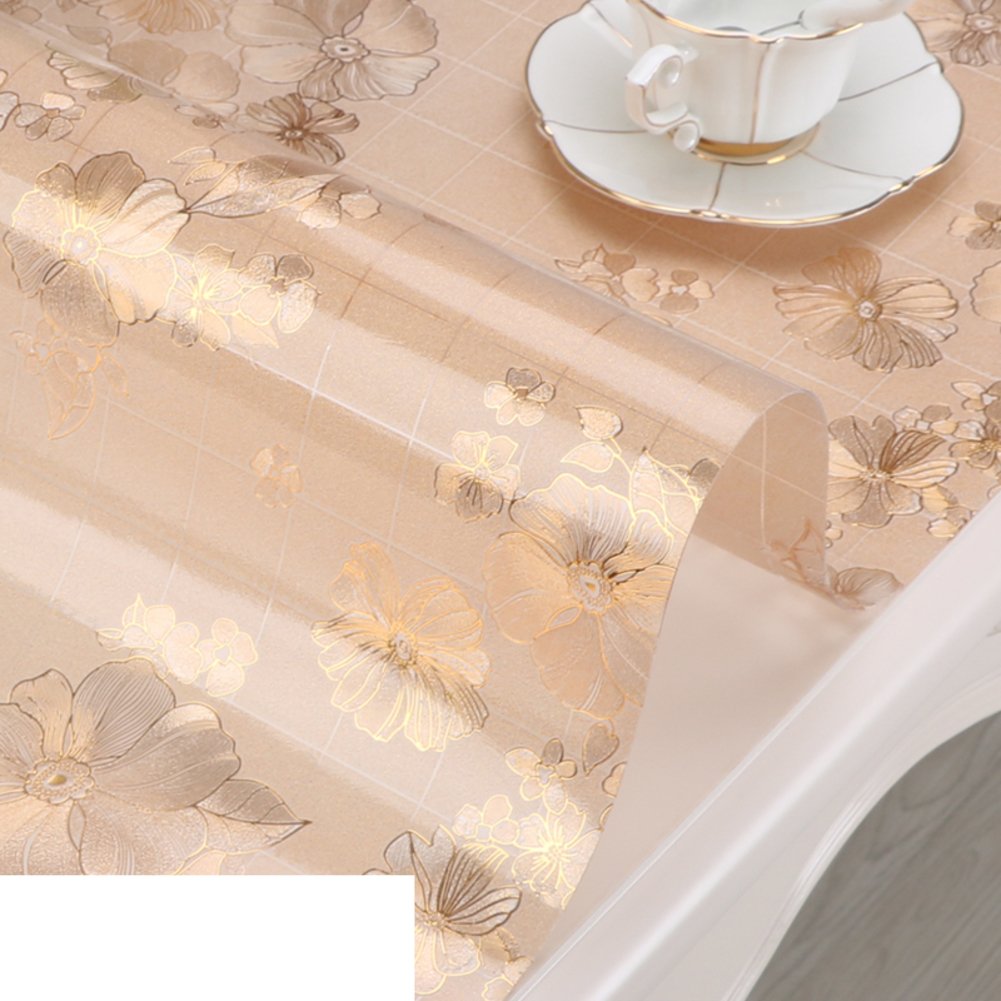 XKQWAN PVC Soft Glass Tablecloth - Waterproof, Anti-Scalding, Oil-Proof Clear Crystal Plate Placemat - 80x140cm (31x55inch) - Perfect for Dining Tables, Tea Tables, and Kitchen Countertops