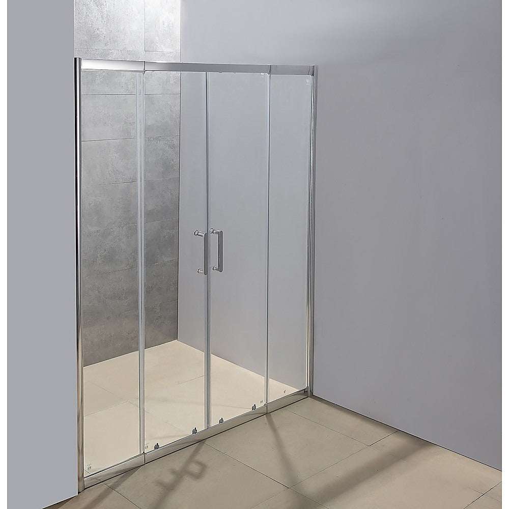 1400mm - 1600mm Sliding Door Safety Glass Shower Screen with Chrome Finish | Della Francesca | Perfect for Modern Bathrooms & Spa-Like Showers