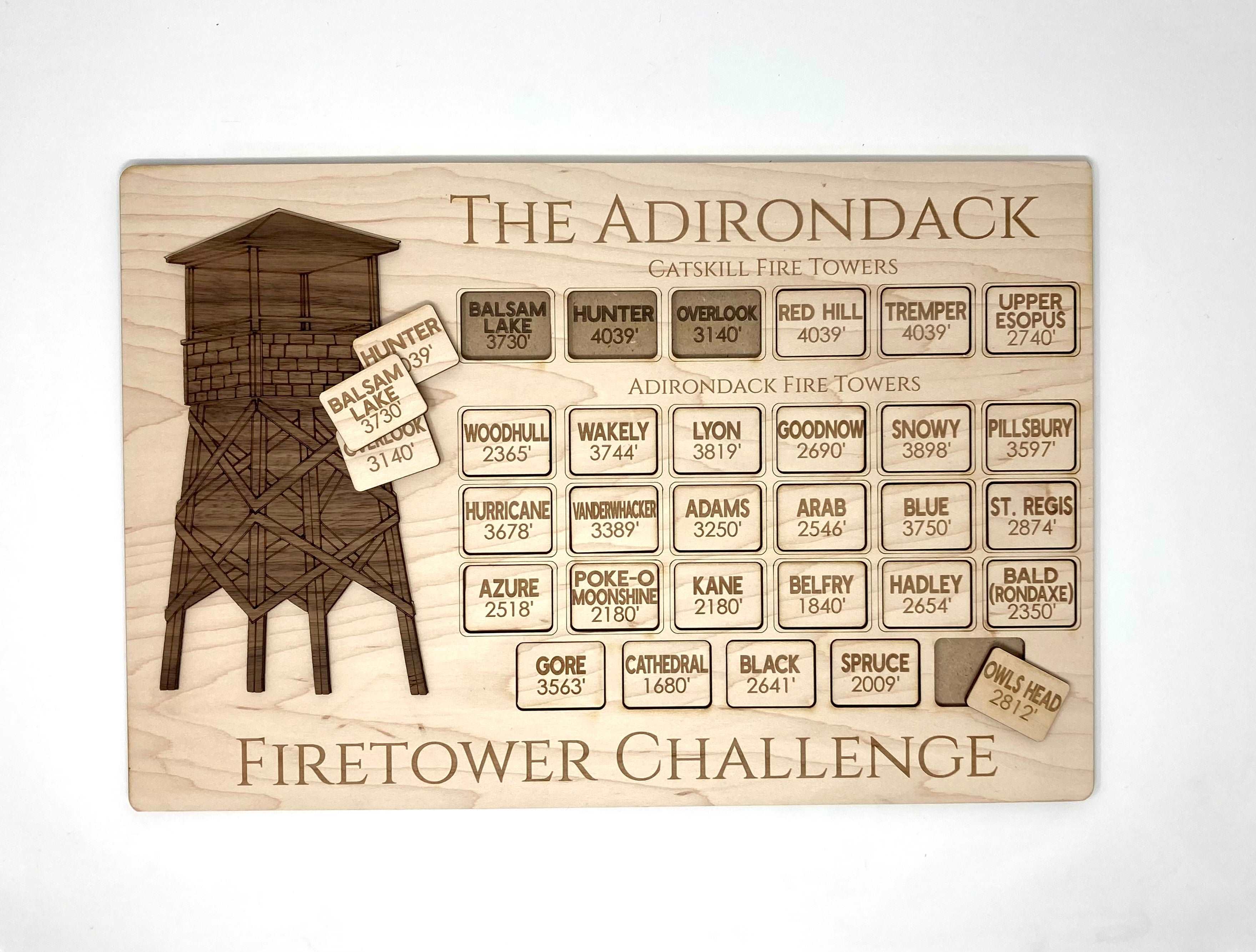 Adirondack Fire Tower Challenge Tracker - Hiking & Outdoor Adventure Log Book for Peak Bagging Enthusiasts - Perfect for Trail Hikers, Nature Explorers & Mountain Climbers