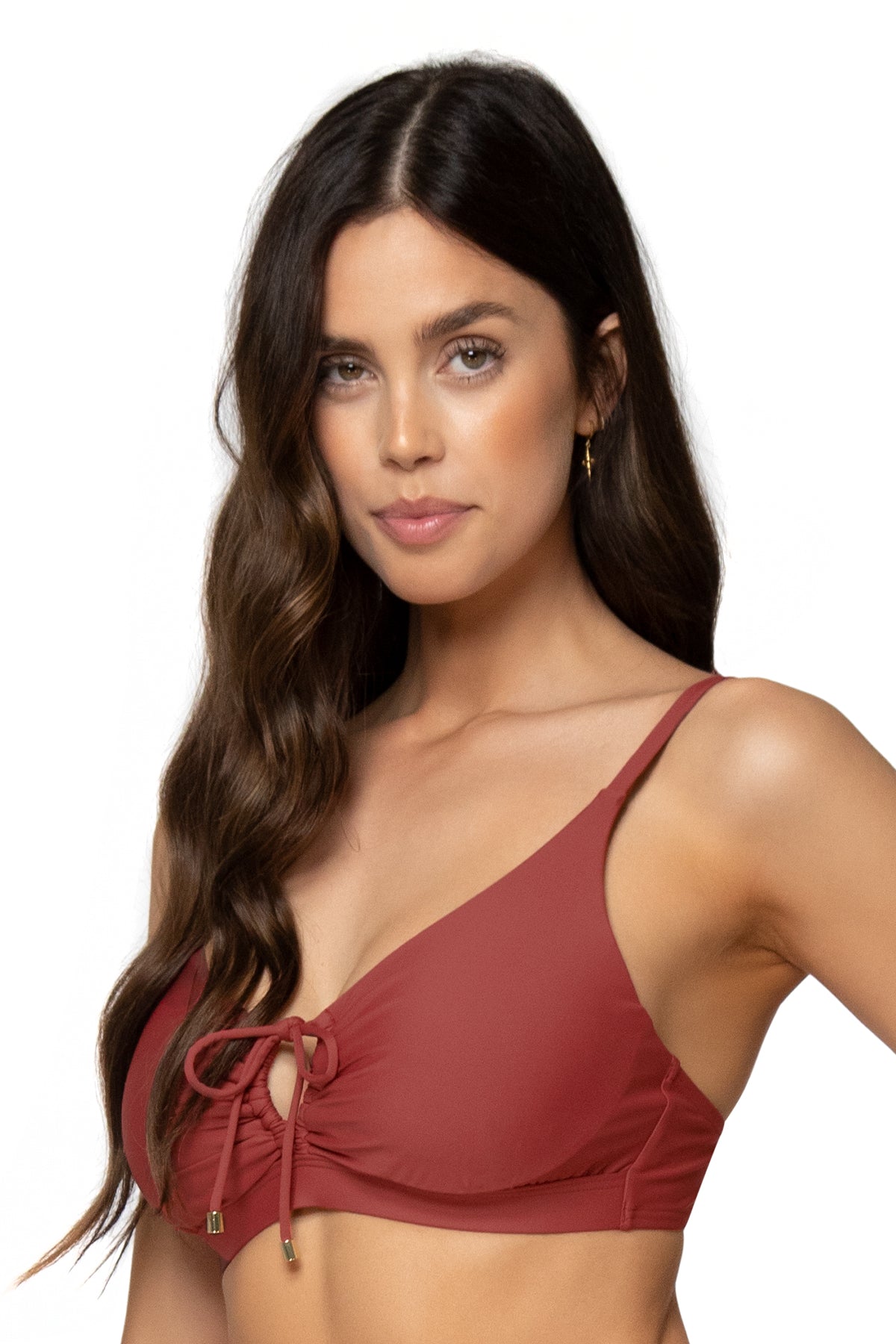 Kauai Keyhole Neckline Dress - Tuscan Red Flowy Maxi Dress for Women | Beach Wedding, Vacation, Summer Party Outfit