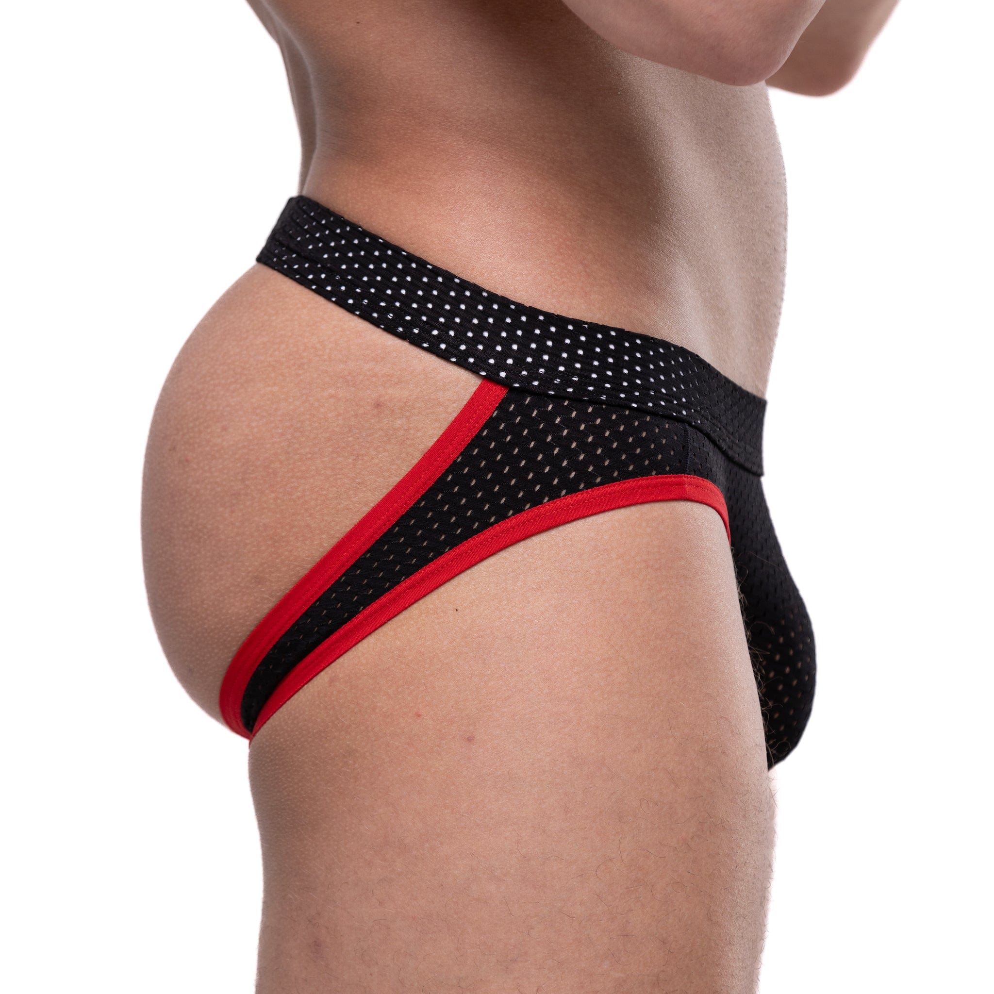 Performance Mesh Y Jock Black - Breathable Support Underwear for Men | Gym, Running & Sports Comfort