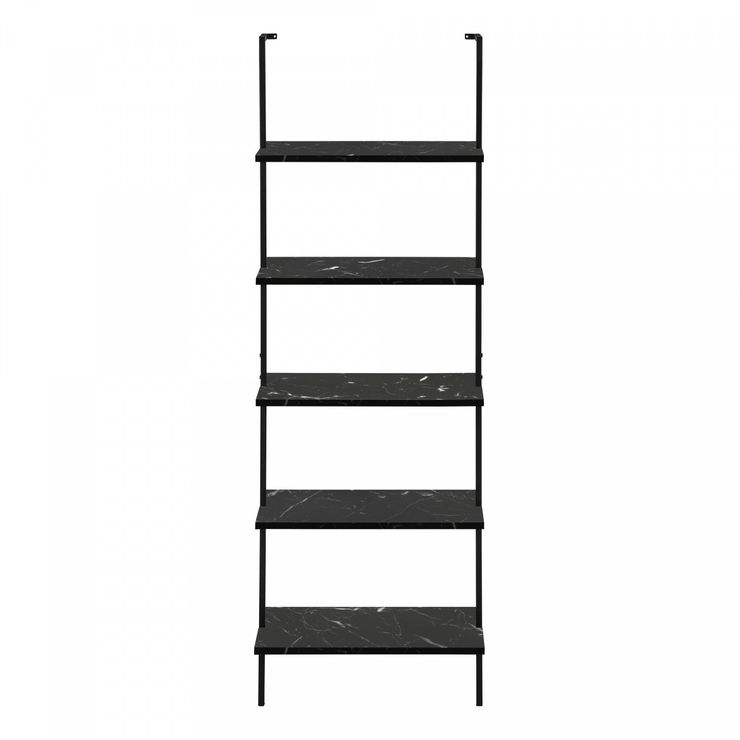 Vale Bookcase - Modern Marble Black Bookshelf for Home & Office - Stylish Storage Solution for Books, Decor & Essentials