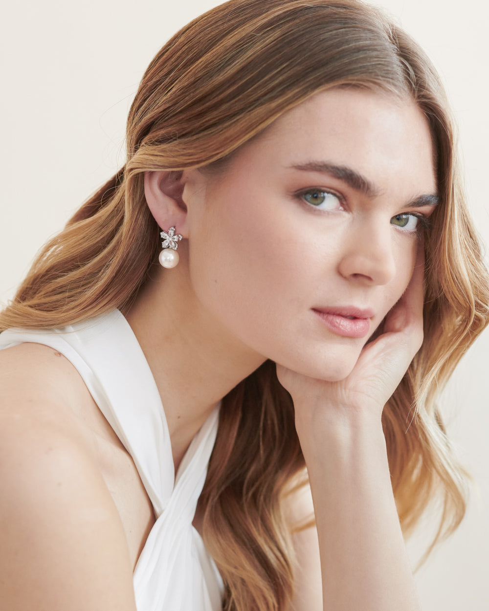 Cecilia Pearl Stud Earrings - Classic Round White Pearl Earrings for Women, 14K Gold Plated, Hypoallergenic, Perfect for Weddings, Parties & Everyday Wear