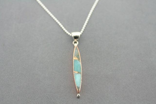 Handmade Copper Stone Pendant with Bronzed Amazonite on 45cm Ball Chain - Elegant Jewelry for Women, Gift for Her, Perfect for Everyday Wear & Special Occasions