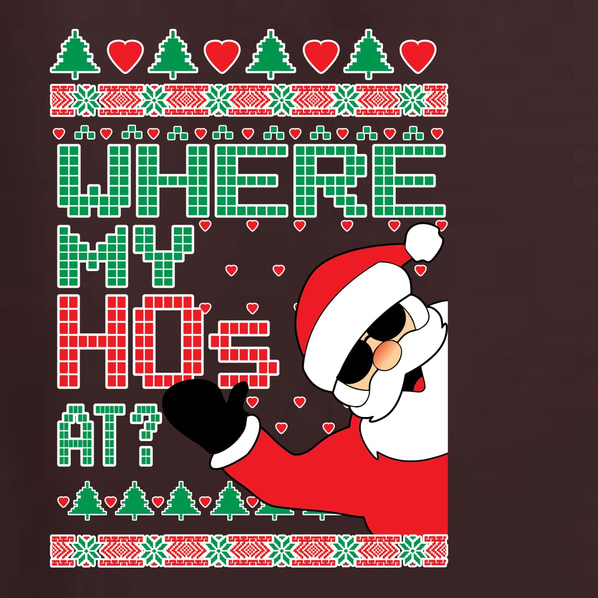 Santa Where My Hos at Christmas Tri-Blend Racerback Tank Top - Funny Holiday Women's T-Shirt for Parties & Gifts