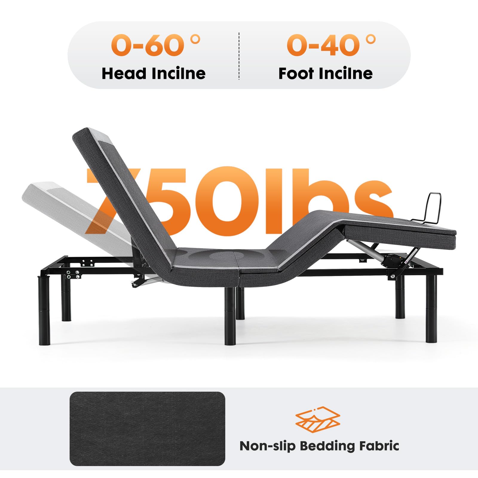 Sweetcrispy Full Adjustable Bed Frame with Wireless Remote - Ergonomic Electric Bed Base, Zero Gravity & Anti-Snore Features, 2 USB Ports, Easy Assembly - Perfect for Back Pain Relief, Reading & Relaxing in Bedroom