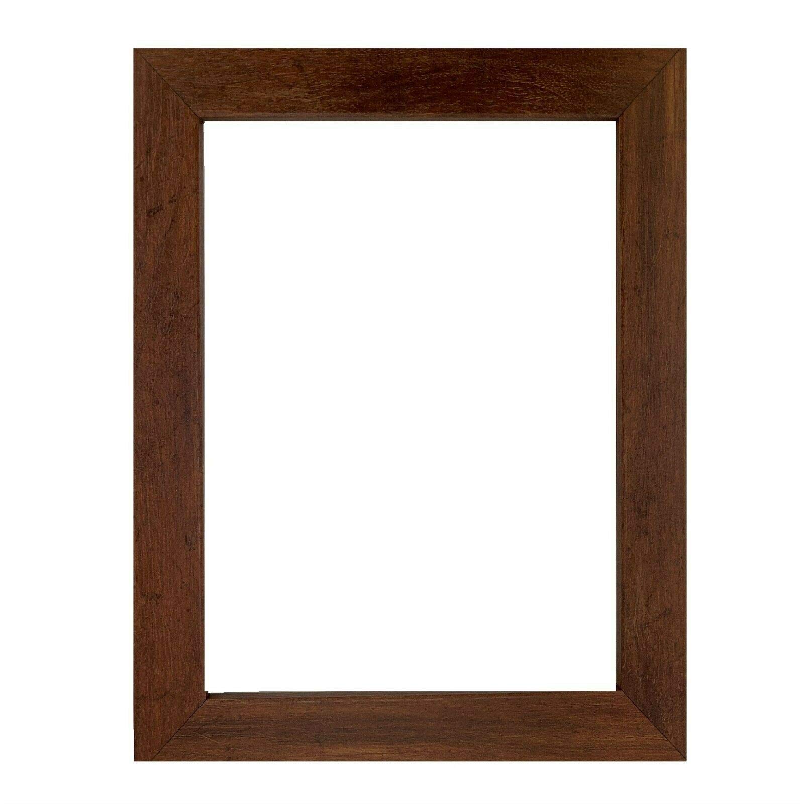 19x25 Inch Country Walnut Brown Wood Composite MDF Picture Frame - 1.25 Inch Flat Profile Wall Decor for Posters, Photos & Artwork (Set of 4) - Perfect for Living Room, Bedroom & Office Decor