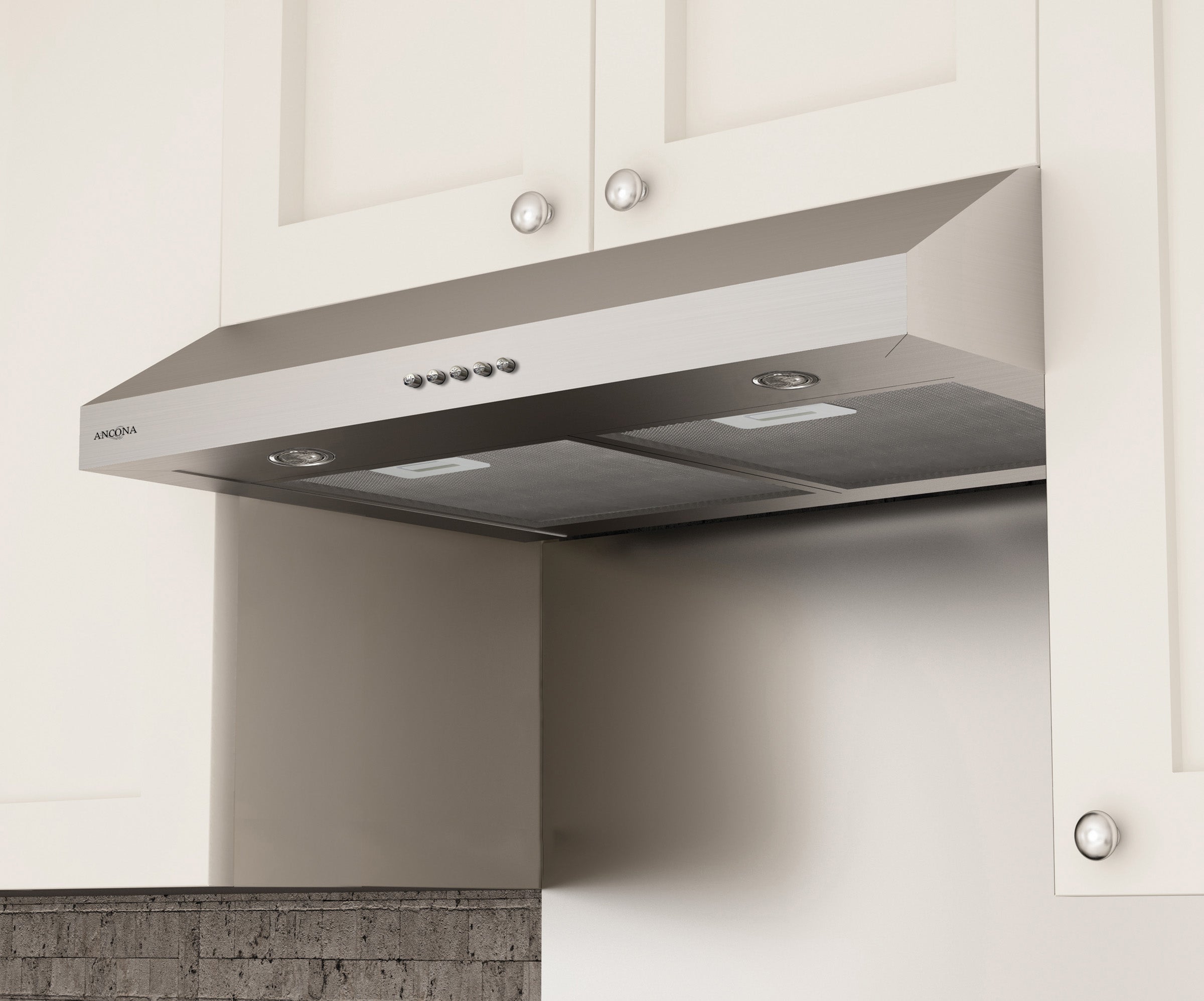Slim SD330 Under Cabinet Range Hood - 30 Inch Stainless Steel Kitchen Exhaust Vent with LED Lights - Perfect for Small Kitchens and Apartments