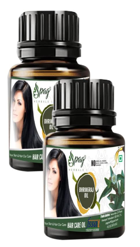 Spag Herbals BHRINGRAJ Cold Pressed Skin & Hair Oil – 2 Pack (120ml Each) for Dry Scalp, Hair Growth & Skin Hydration | Natural Ayurvedic Treatment for Men & Women