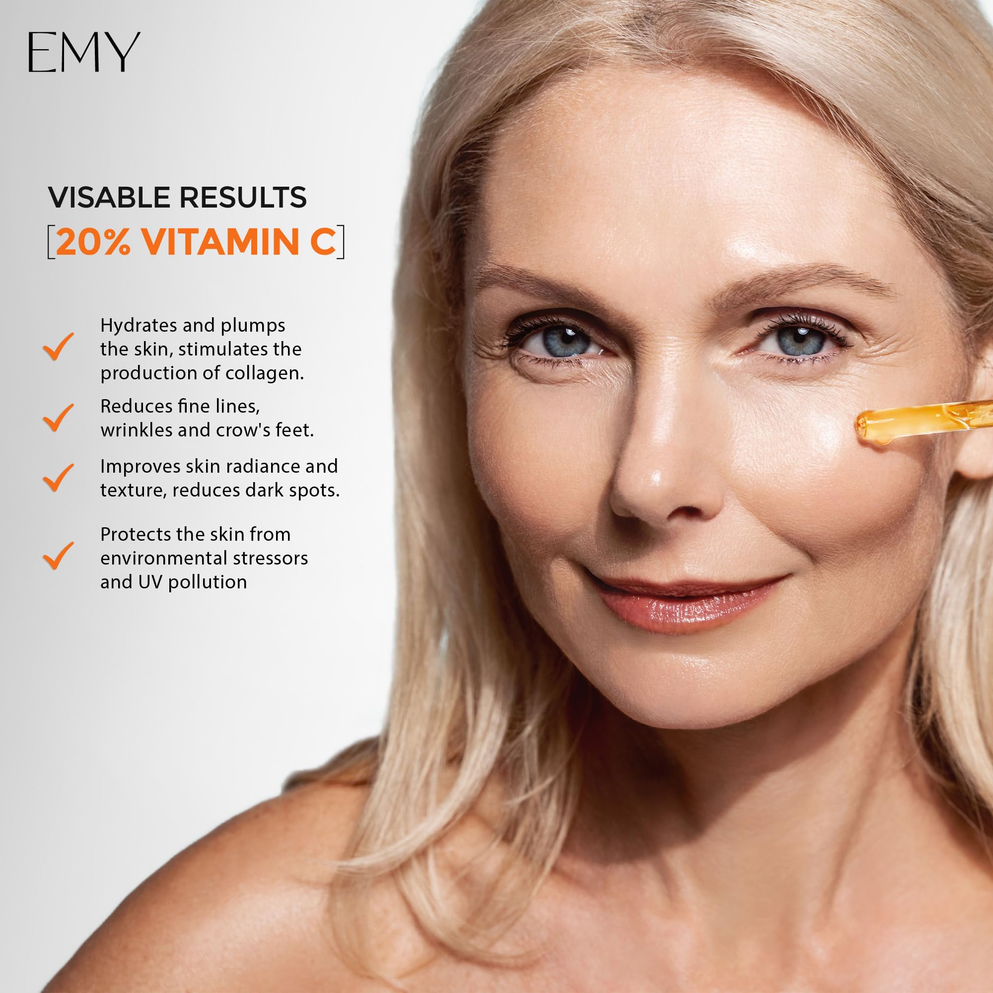 Best Vitamin C Serum with Hyaluronic Acid - Anti-Aging Face Moisturizer for Wrinkles & Fine Lines - Brightening & Plumping Cream with Collagen & Glycerin - Perfect for Daily Skincare Routine & Nighttime Hydration