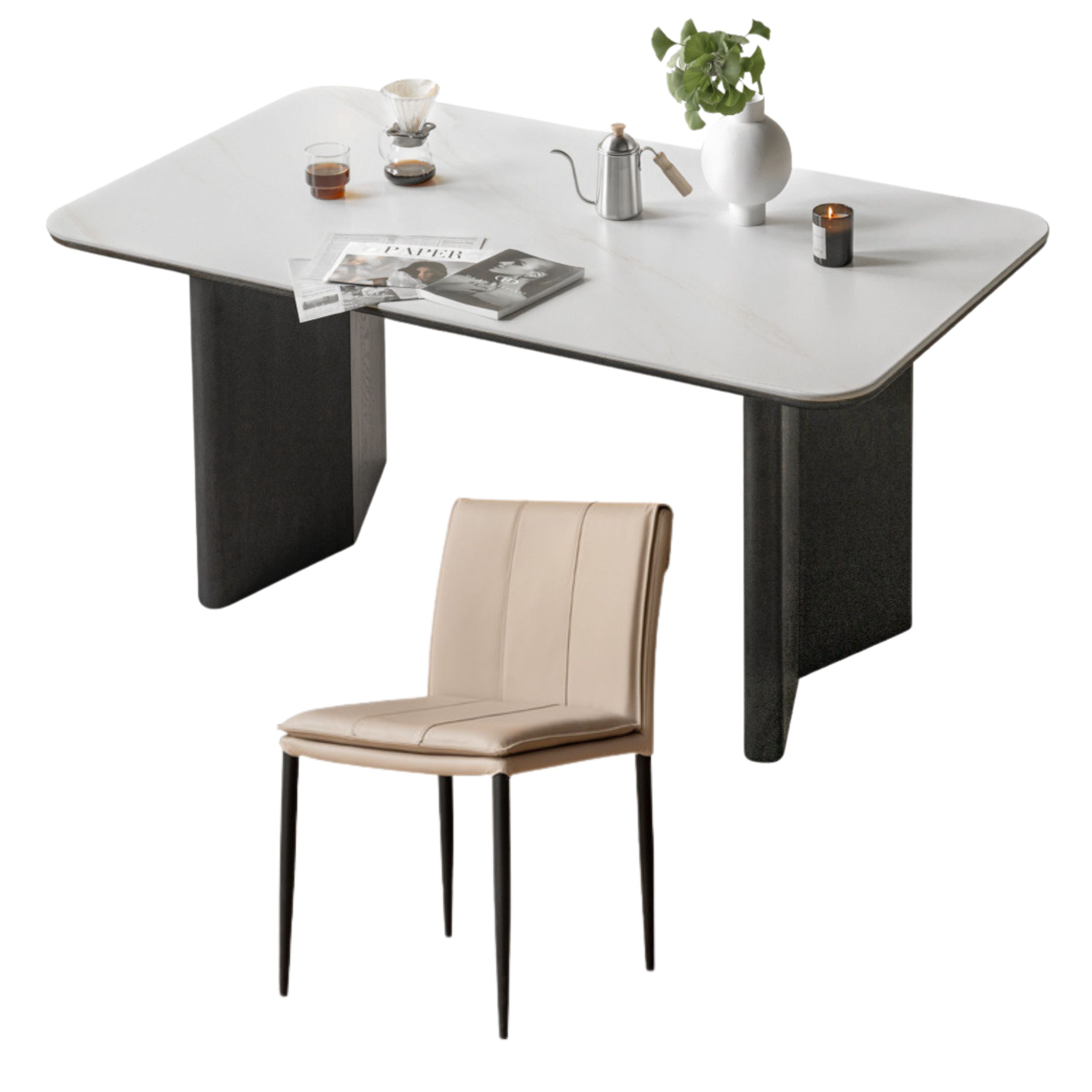 78.7x35.4x29.9 inch / 200x900x76cm / Black Color top White color / Dining table