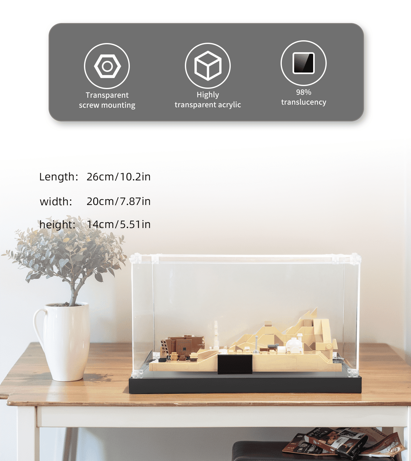 Lego Tatooine Homestead 40451 Display Case - Clear Acrylic Protection for Star Wars Collectibles | Perfect for Showcasing & Dust Protection