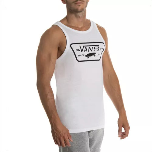 Vans Full Patch Muscle Tank Top for Men - White | Casual Streetwear, Gym & Summer Outfits