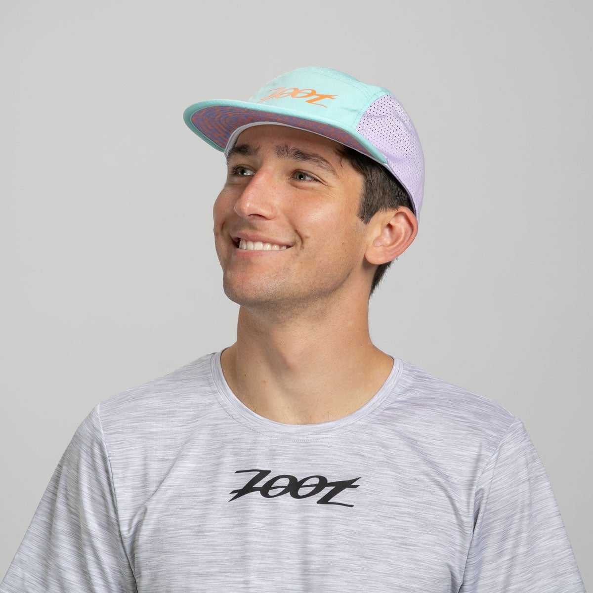 Unisex Tech 5 Panel Hat - Mint Green Trail - Lightweight & Breathable Adjustable Snapback Cap for Outdoor Hiking, Running & Casual Wear