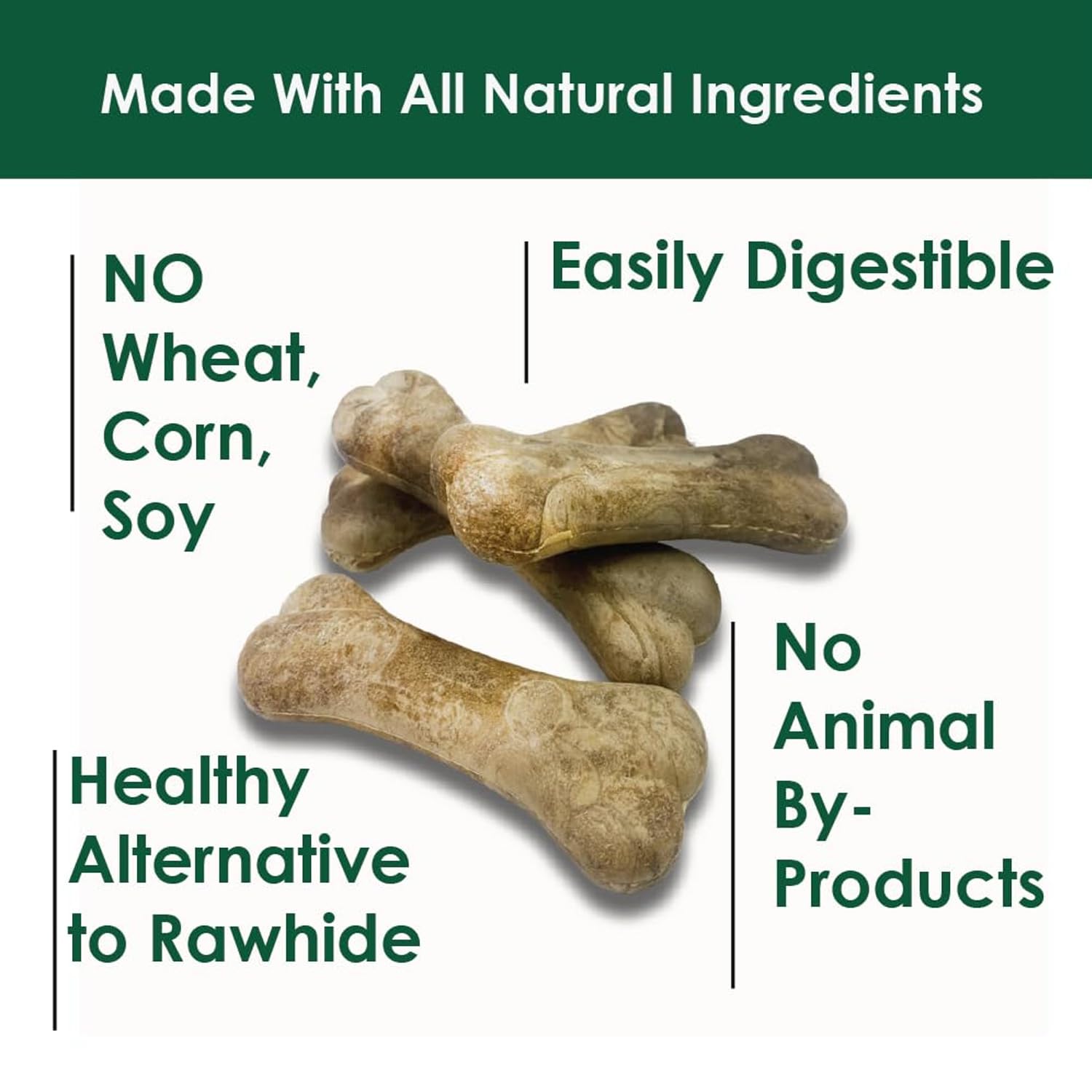 Bonies Natural Skin & Coat Formula Dog Treats - Medium Size Chicken Flavor (8 Bones) - Promotes Silky Coat, Healthy Skin, Teeth & Fresh Breath - Low Calorie Chews for Medium Dogs - Perfect for Training, Rewards & Dental Care