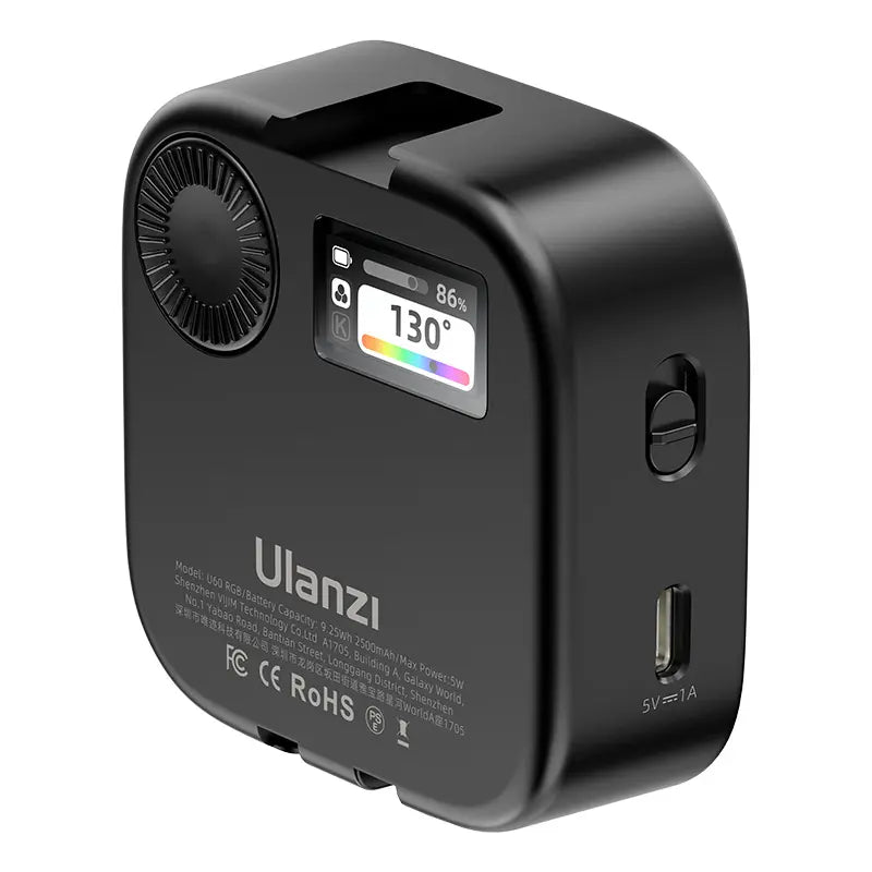 Ulanzi U60 RGB LED Video Light with Adjustable Brightness & Color Temperature - Perfect for YouTube, TikTok, and Live Streaming